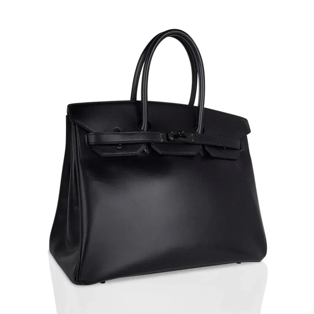 👜Birkin 35 Bag So Black Box Leather Limited Edition Very Rare