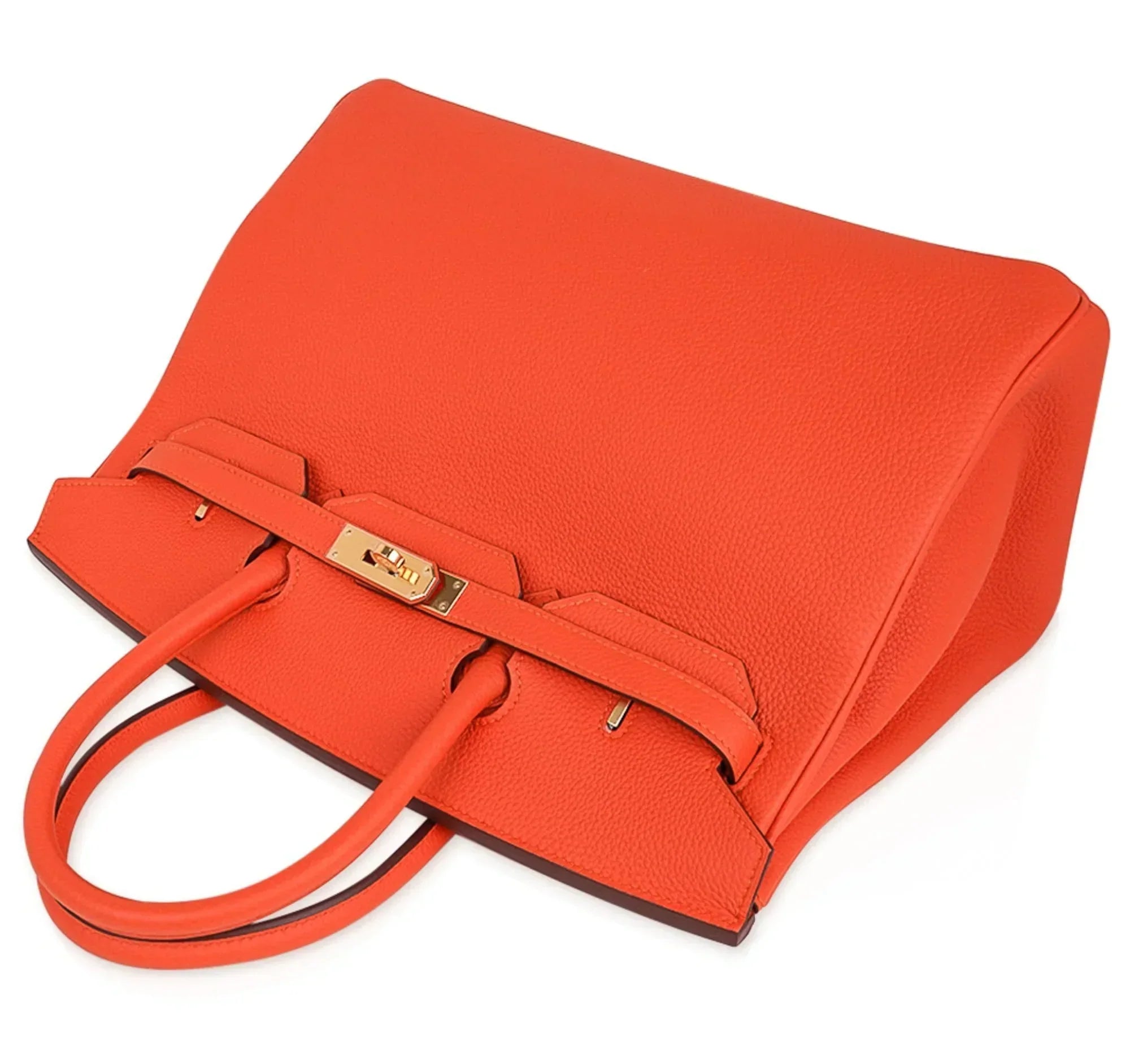👜Birkin 35 Bag Feu Orange Togo Gold Hardware