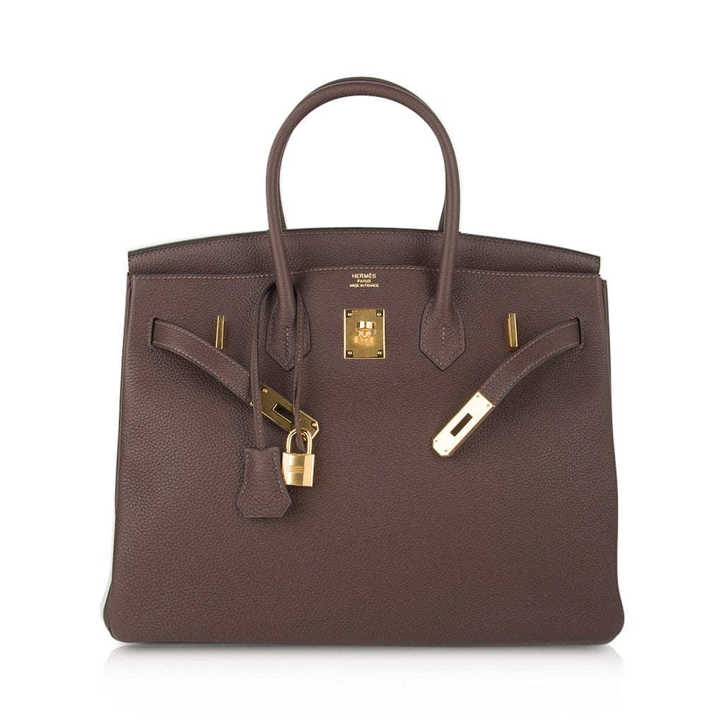 👜Birkin 35 Bag Chocolate Togo Gold Hardware