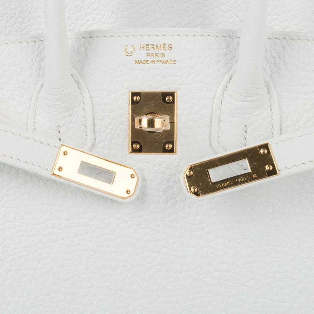 👜Birkin 25 HSS Bag White Clemence Gold Hardware