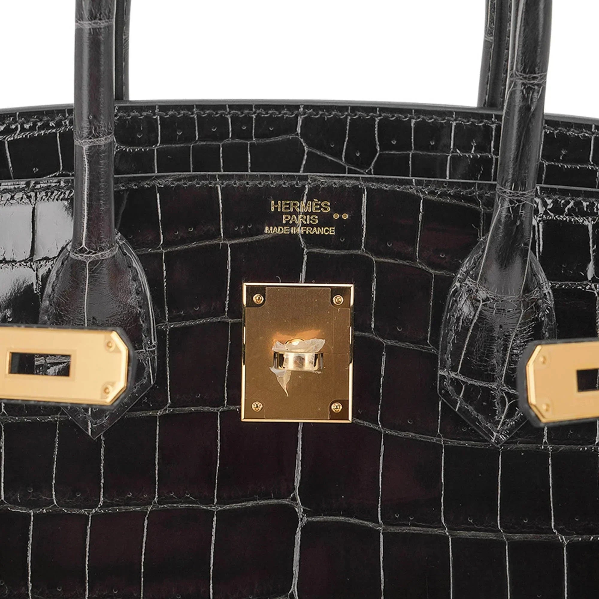 👜Birkin 30 Bag Graphite Niloticus Crocodile with Gold Hardware
