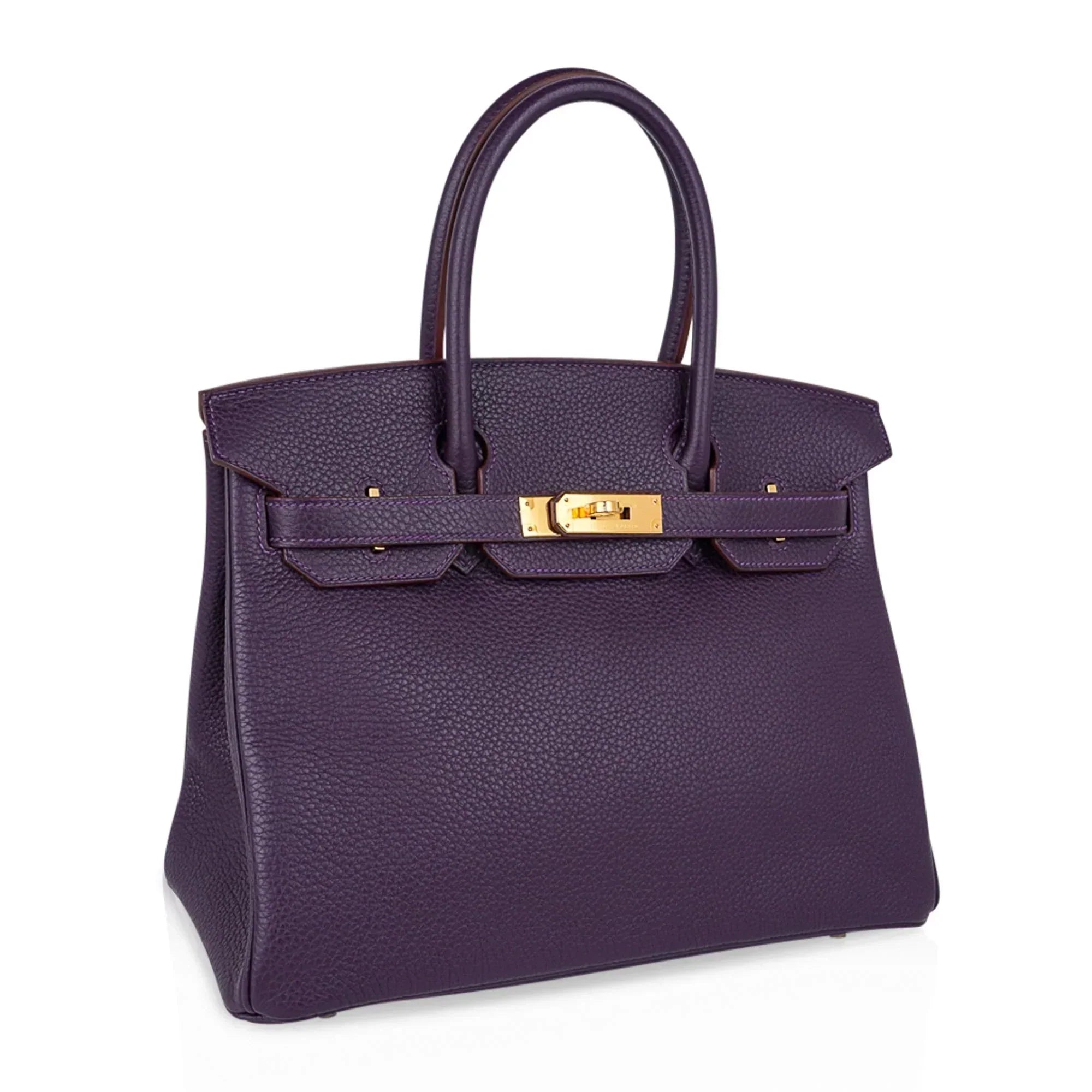 👜Birkin 30 Bag Raisin Rich Original Colour Gold Hardware Togo Leather