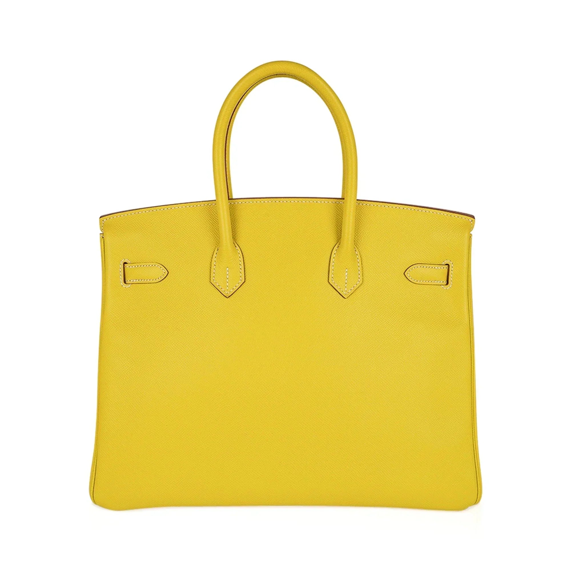 👜Birkin 35 Lime Candy Limited Edition Bag Epsom Palladium
