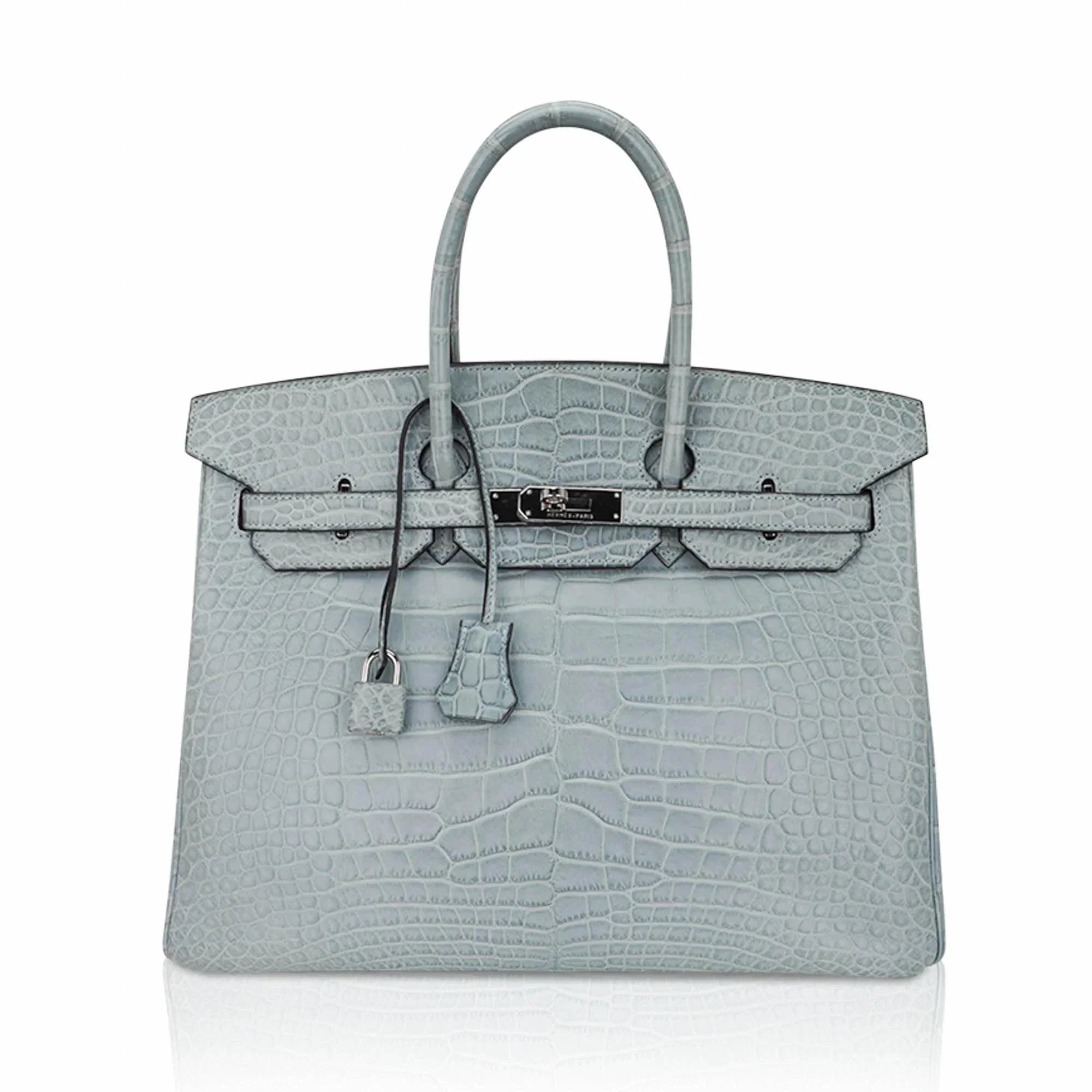 👜Limited Edition Birkin 35 Bag Ciel Matte Alligator with Palladium Hardware