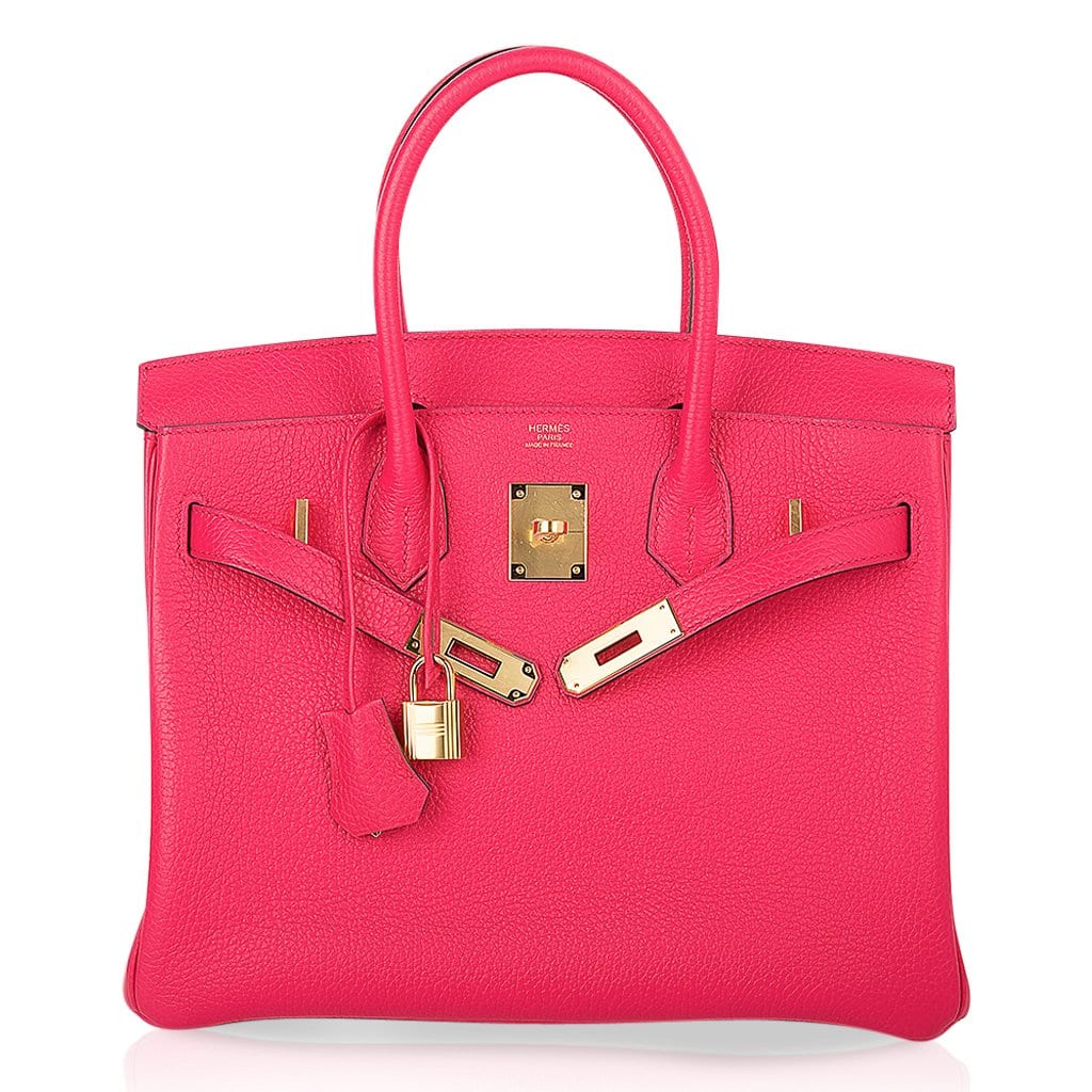 👜Birkin 30 Bag Rose Extreme Clemence Leather with Gold Hardware