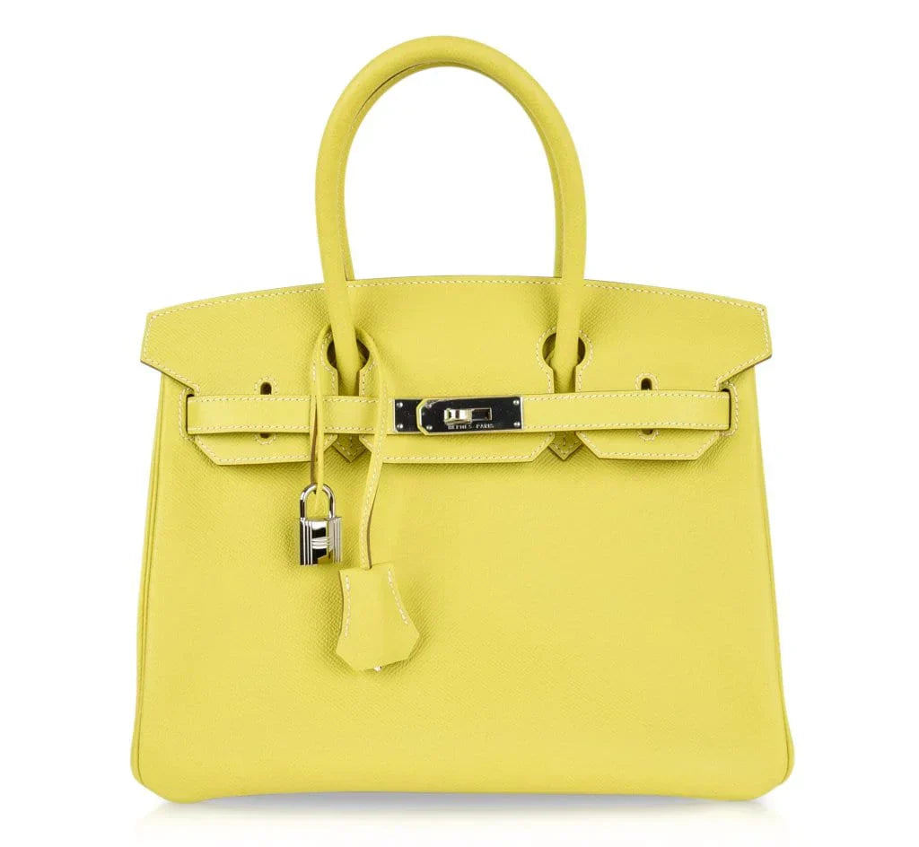 👜Birkin 30 Bag Rare Lime Candy Limited Edition Gris Perle Interior Palladium