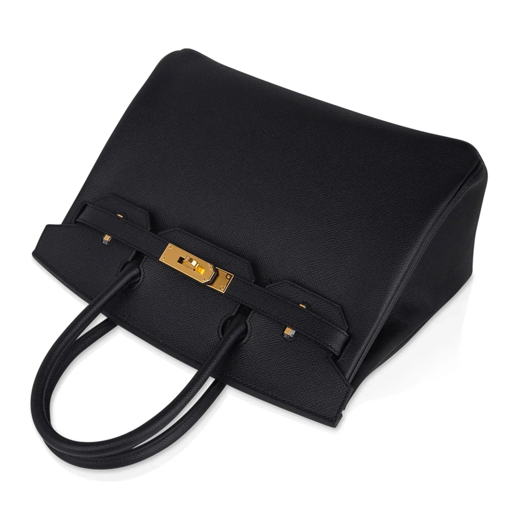 👜Birkin 30 Bag Black Gold Hardware Epsom Leather New w/ Box
