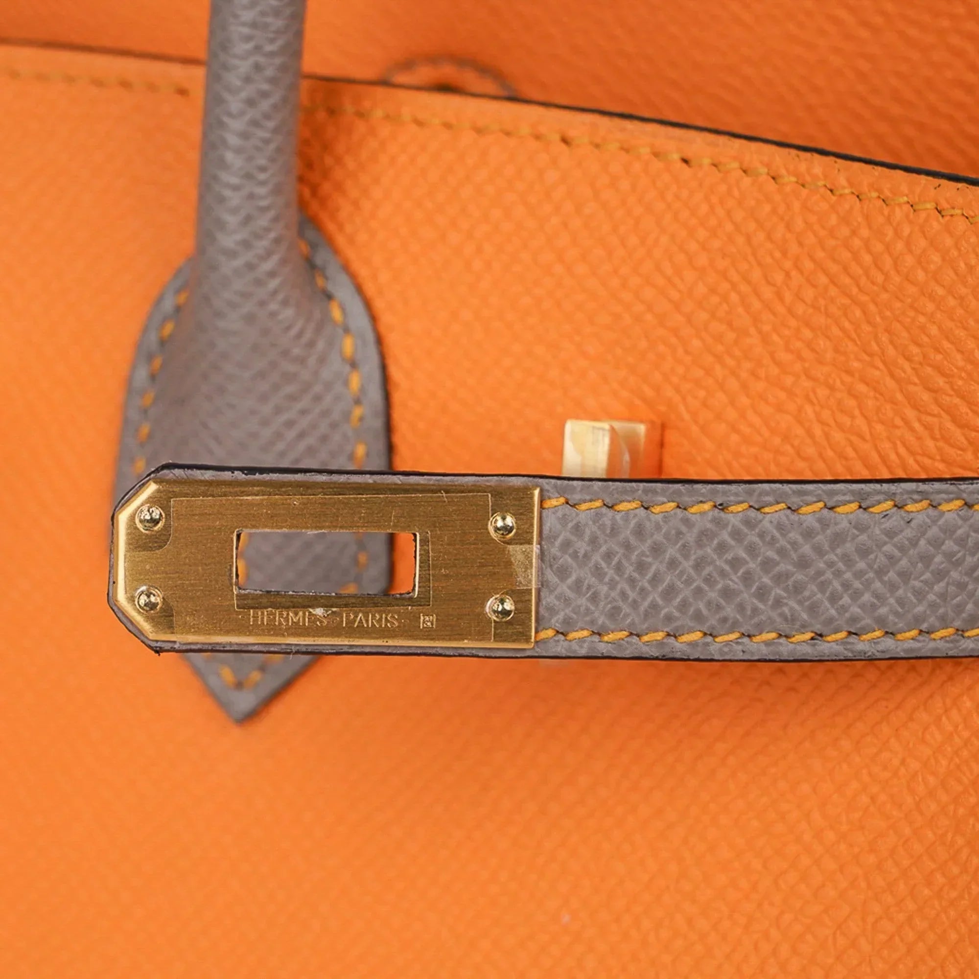 👜Birkin HSS 25 Bag Jaune Ambre / Gris Asphalte Gold Hardware
