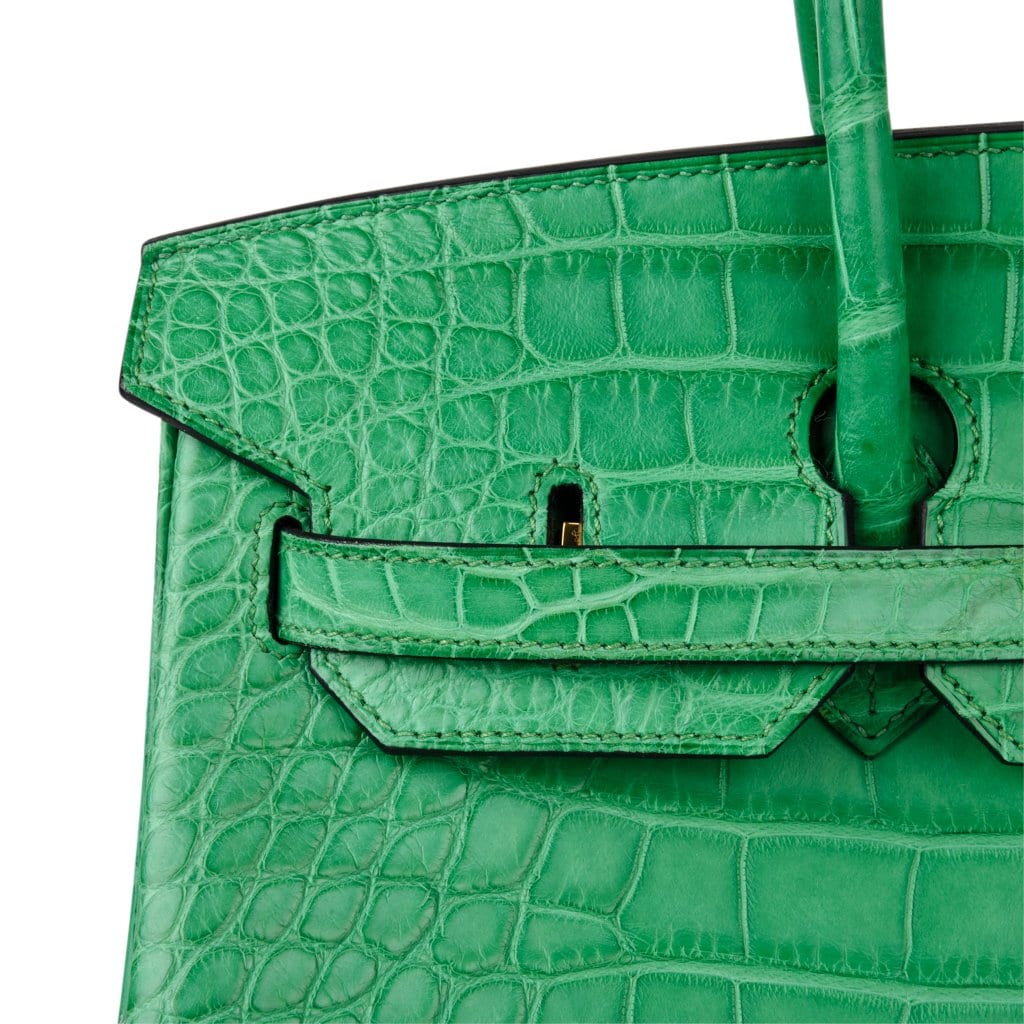 👜Birkin 35 Bag Matte Alligator Cactus Gold Hardware
