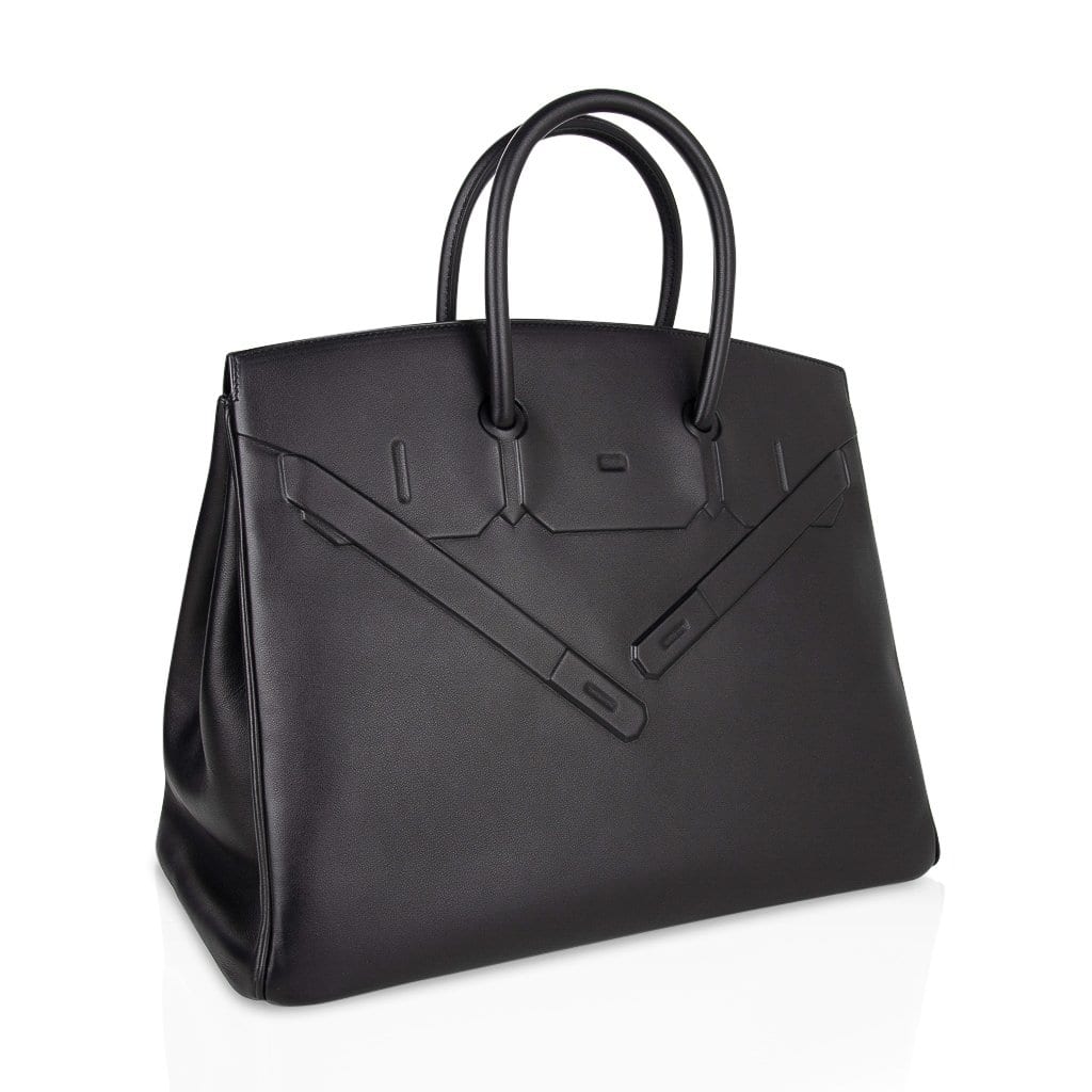 👜Shadow Birkin 35 Bag Limited Edition Black Swift Leather New