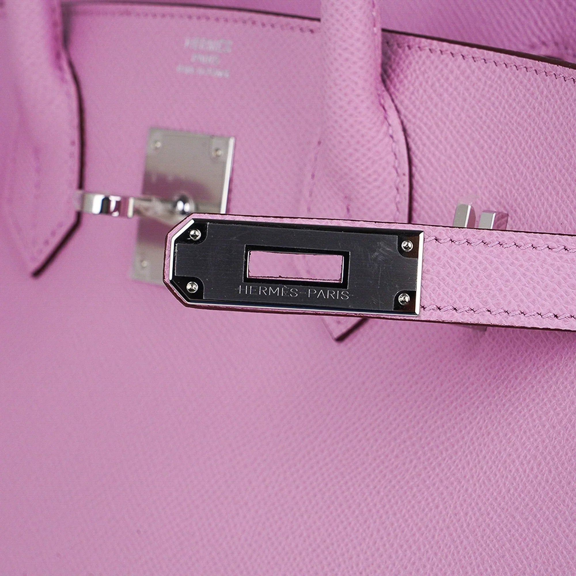 👜Birkin 30 Bag Mauve Sylvestre Epsom Leather with Palladium Hardware