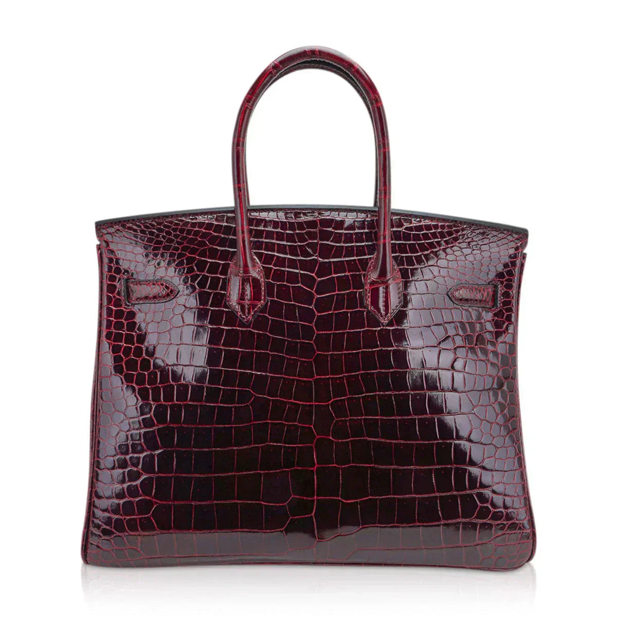 👜Birkin 35 Bag Bordeaux Porosus Crocodile with Gold Hardware
