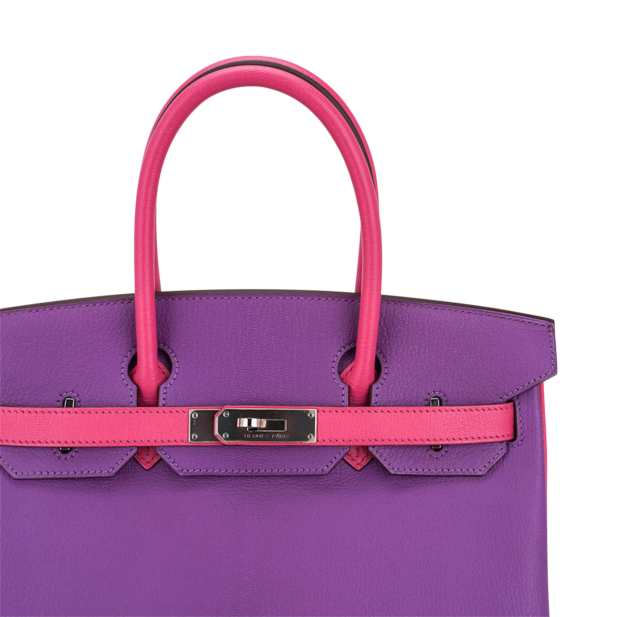👜Special Order HSS Birkin 30 Bag Parme and Rose Shocking Chevre Leather with Palladium Hardware