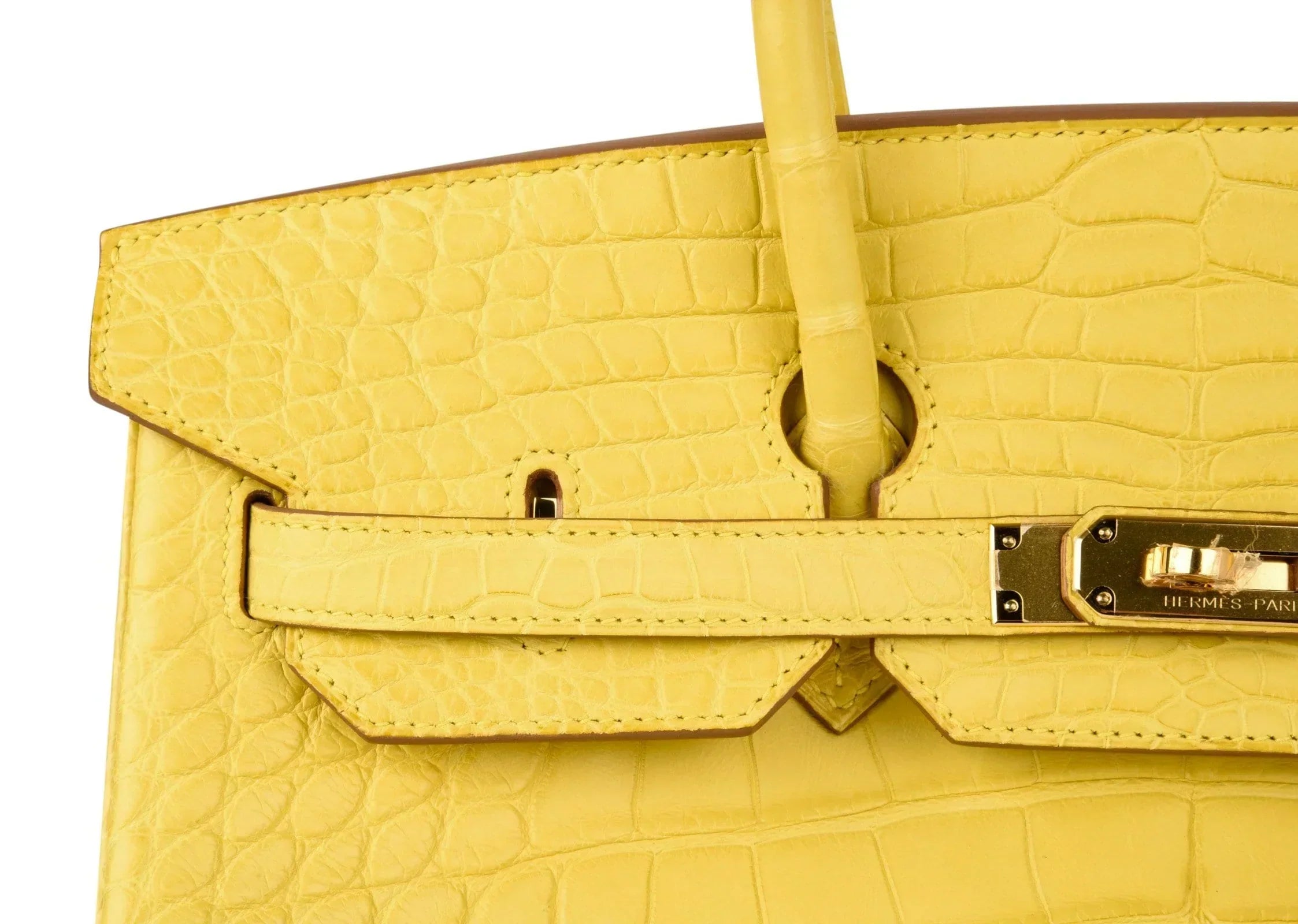 👜Birkin 35 Bag Matte Alligator Mimosa Gold Hardware Crazy Fabulous