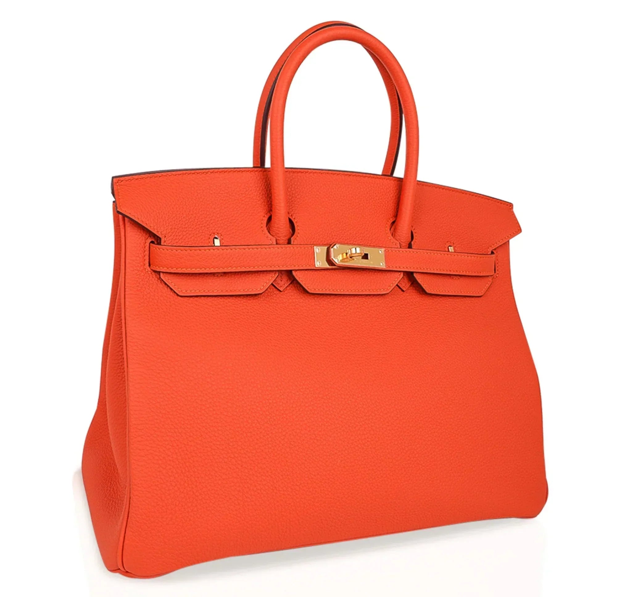 👜Birkin 35 Bag Feu Orange Togo Gold Hardware