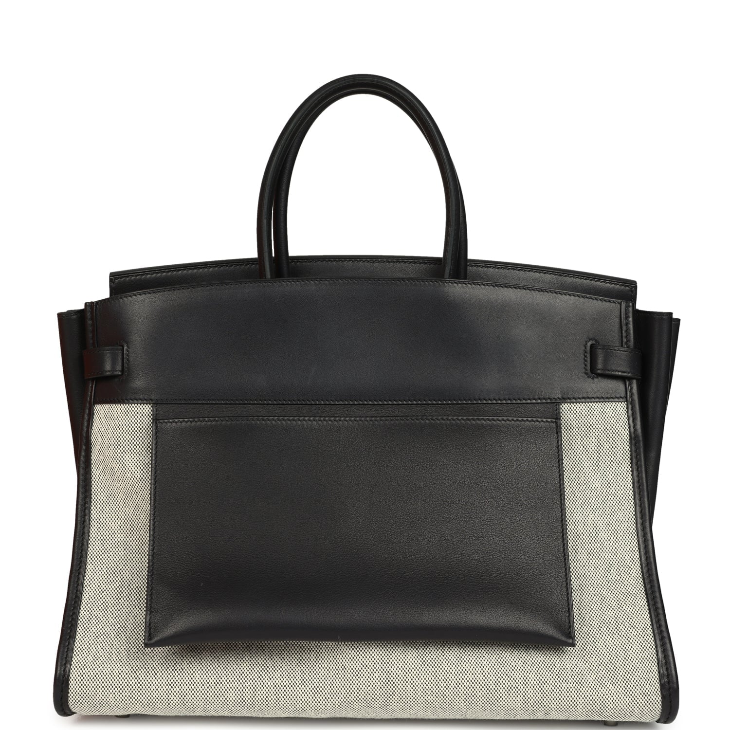 👜Birkin 35 A L'Envers Black-Ecru Toile H Canvas and Black Volupto Palladium Hardware