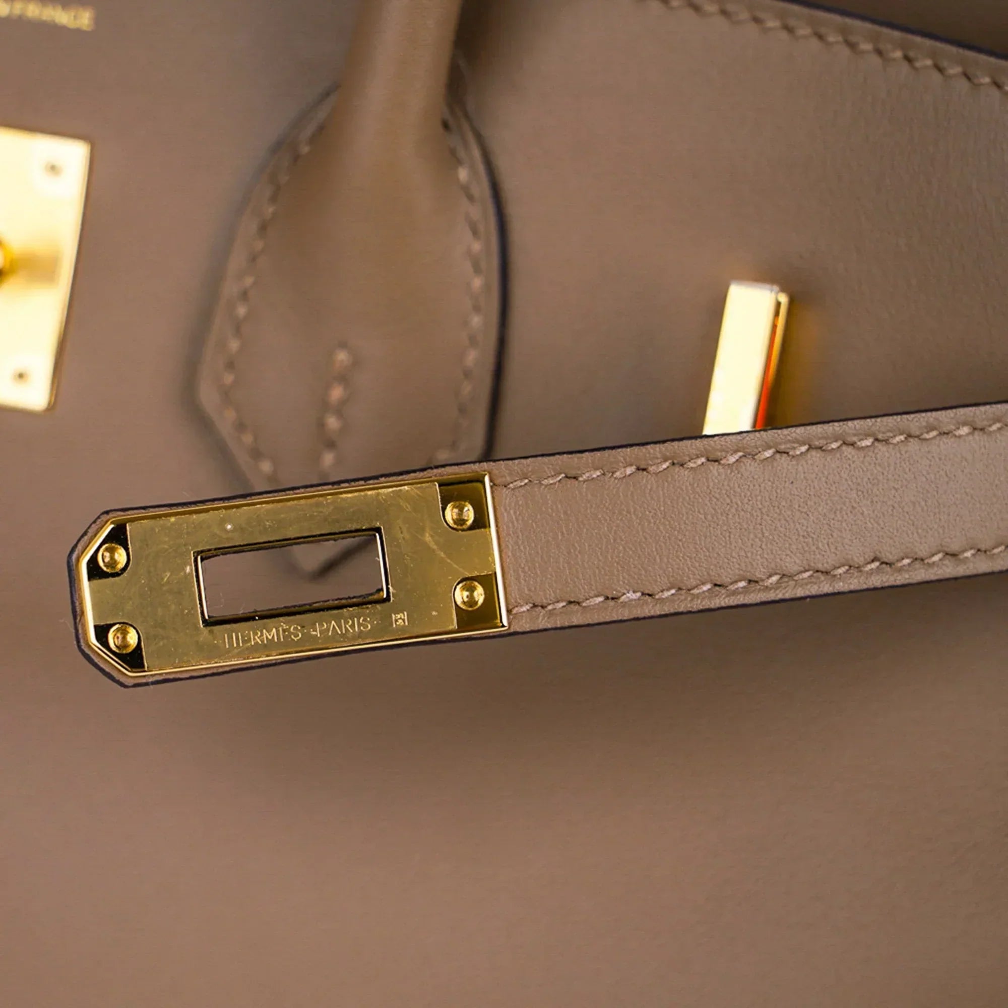 👜Birkin 25 Beige De Weimar Veau Jonathan Leather Gold Hardware