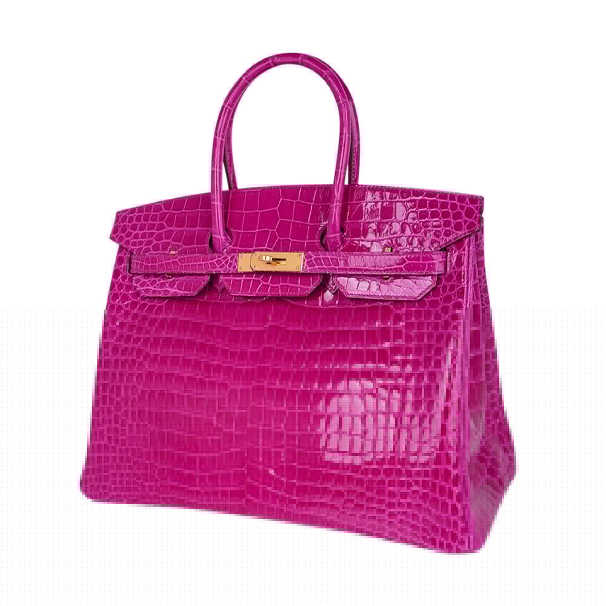 👜Birkin 35 Rose Scheherazade Porosus Crocodile Bag Gold Hardware