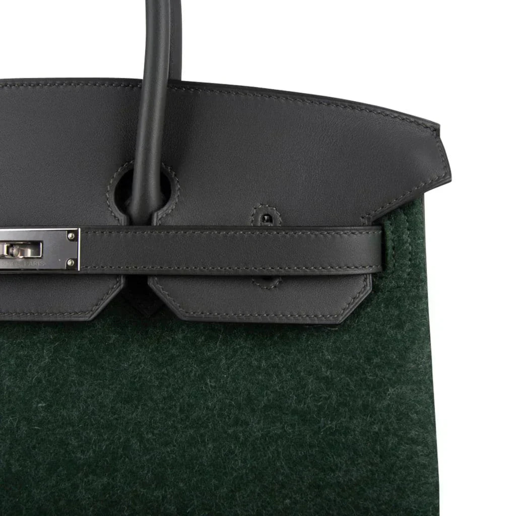 👜Birkin 35 Limited Edition Bi-Color Vert Anglais Feutre Vert Cypress Swift