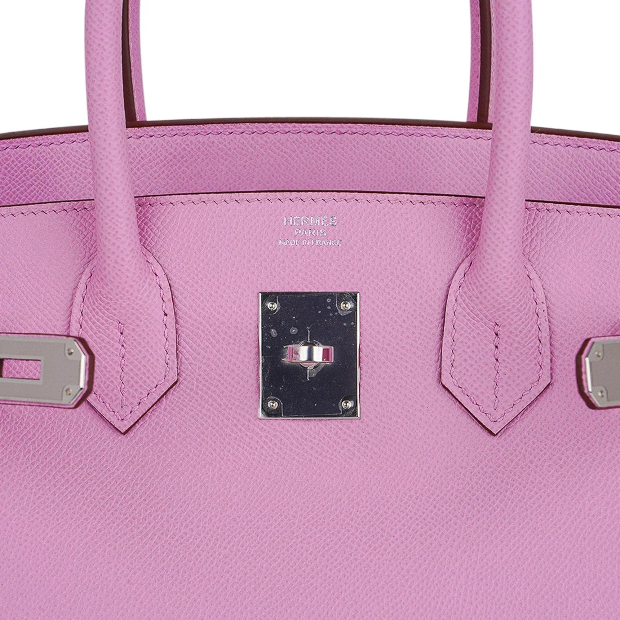 👜Birkin 30 Bag Mauve Sylvestre Epsom Leather with Palladium Hardware