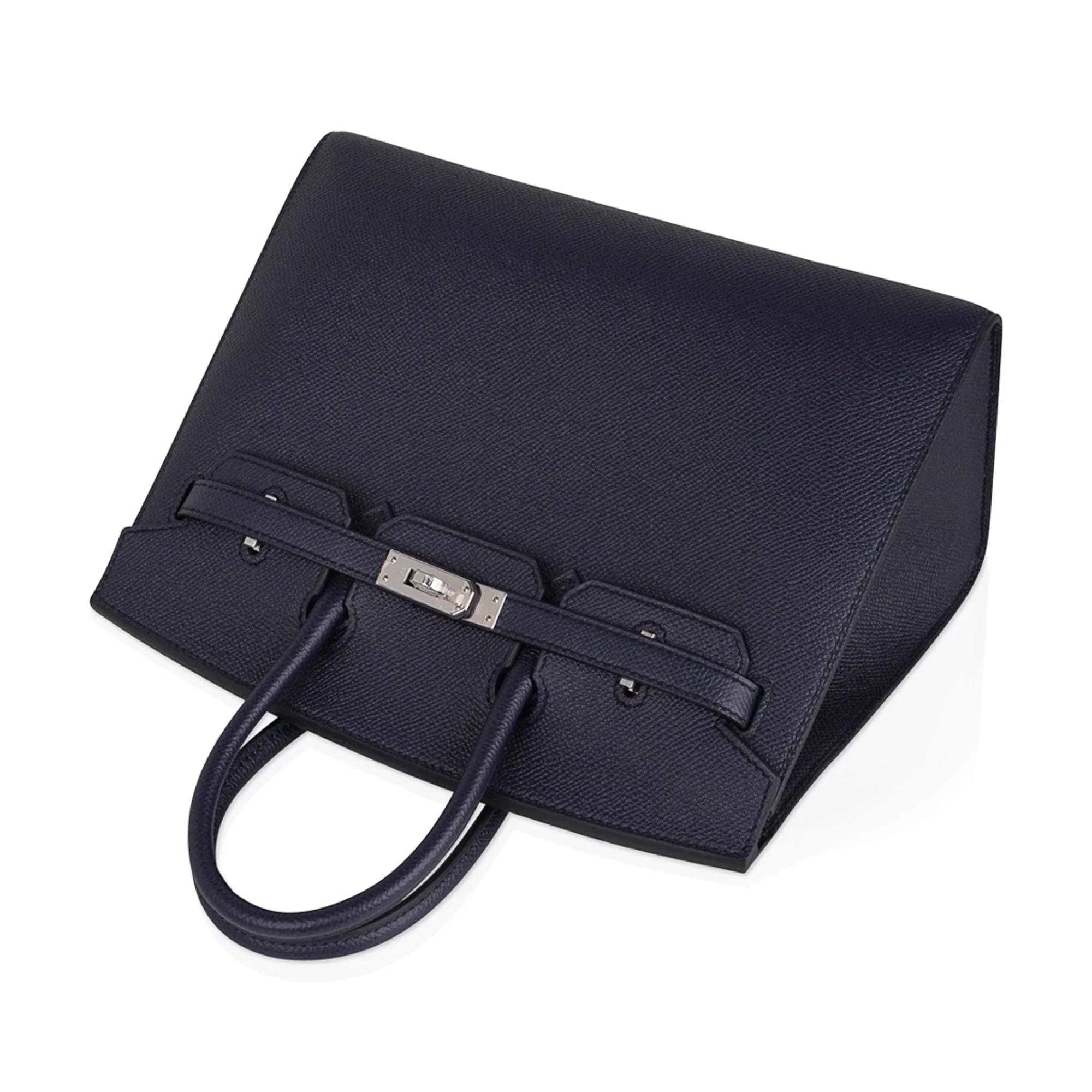 👜Birkin Sellier 25 Bag Blue Indigo Epsom Leather with Palladium Hardware