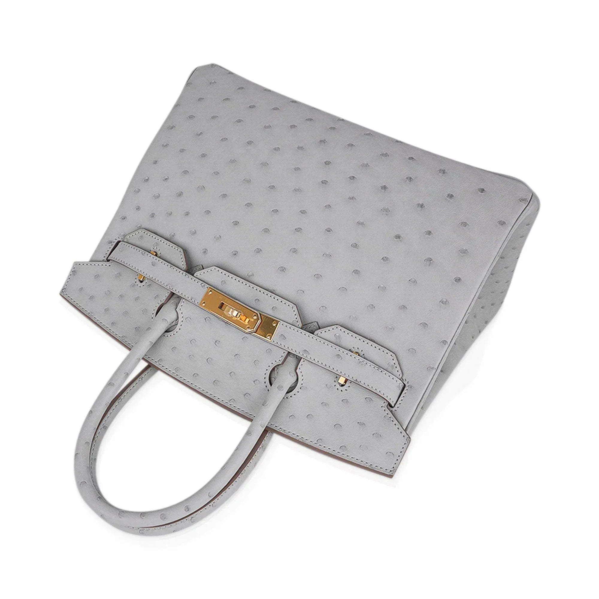 👜Birkin 30 Bag Gris Perle Ostrich with Gold Hardware