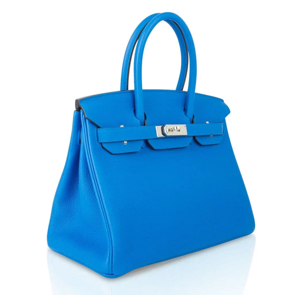 👜Verso Birkin 30 Bag Blue Zanzibar & Malachite Togo Leather with Palladium Hardware