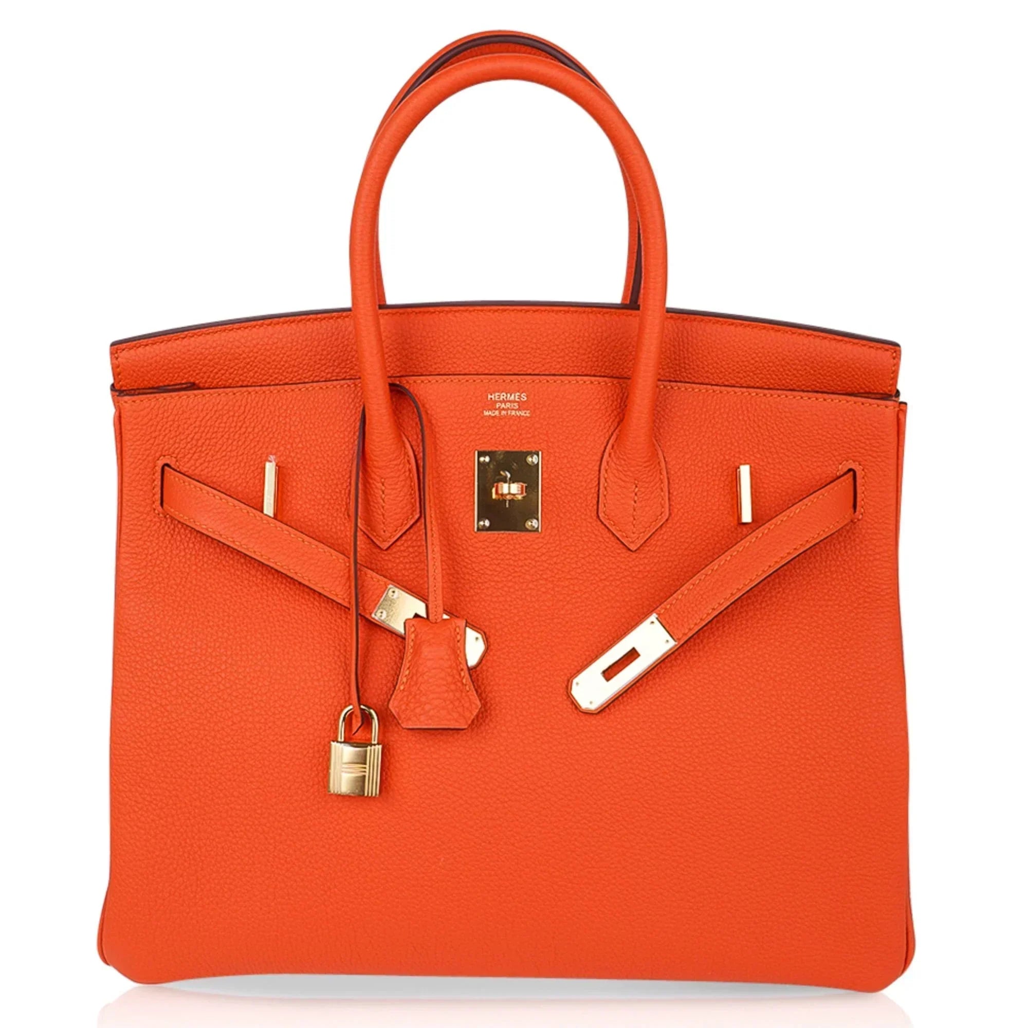 👜Birkin 35 Bag Feu Orange Togo Gold Hardware