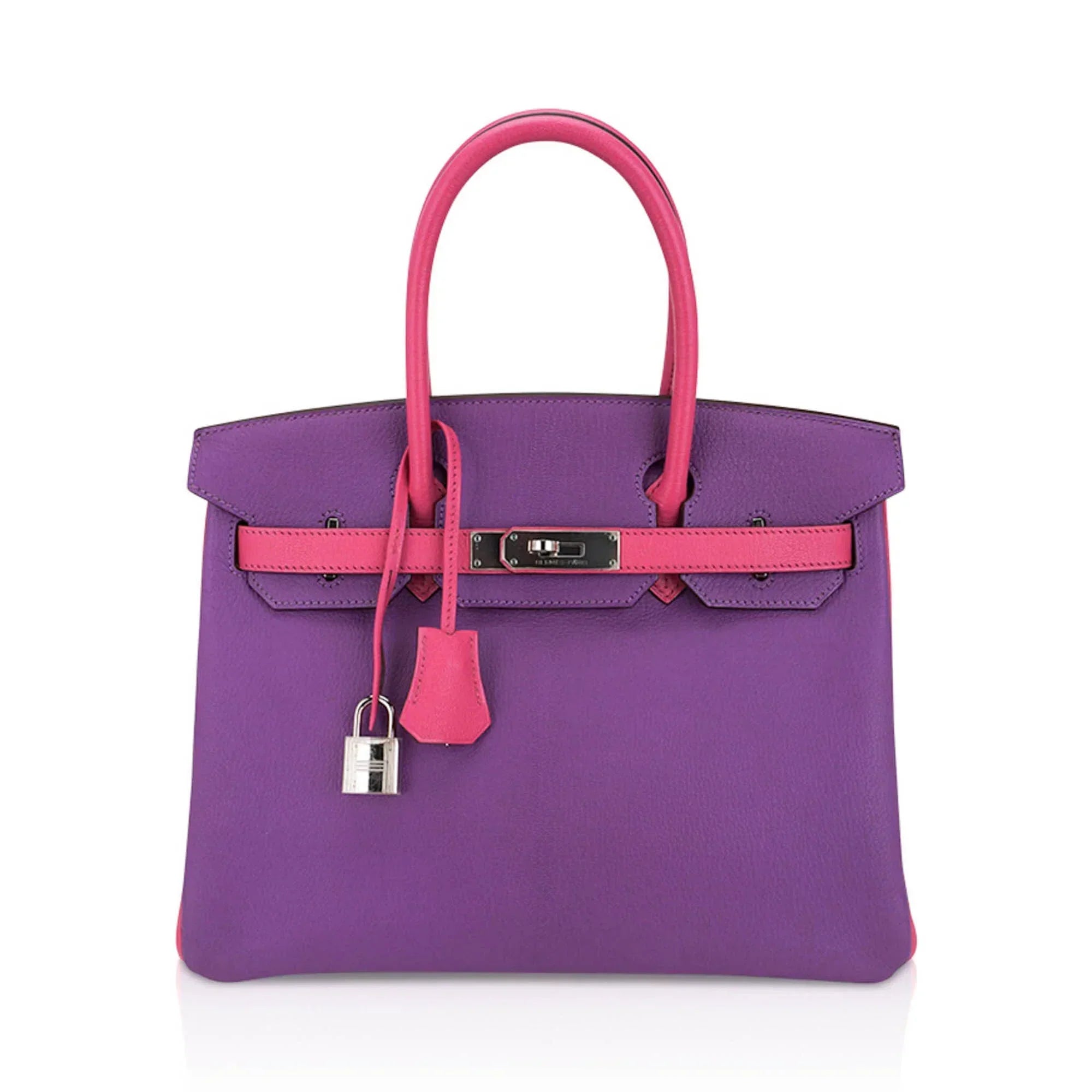 👜Special Order HSS Birkin 30 Bag Parme and Rose Shocking Chevre Leather with Palladium Hardware
