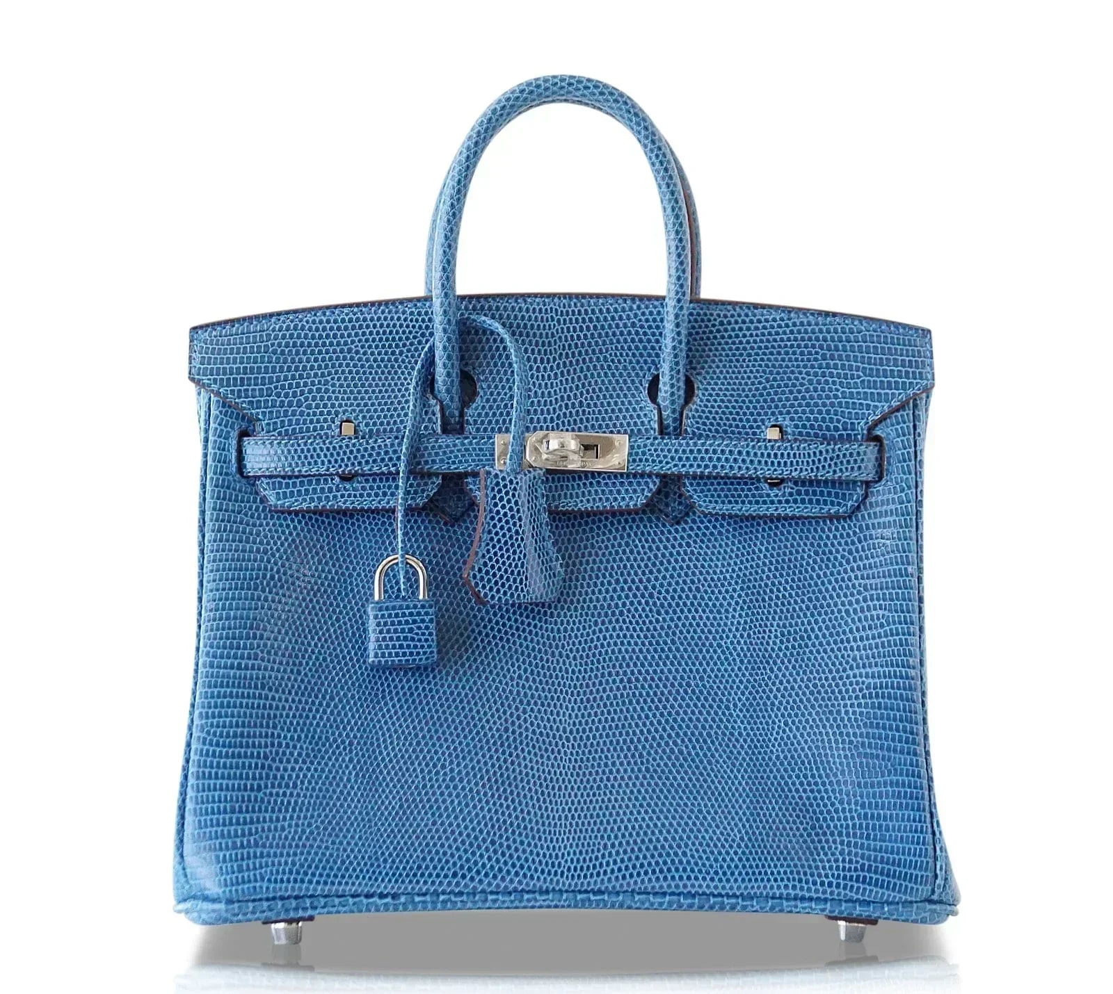 👜Birkin 25 Bag Mykonos Very Rare Lizard Palladium Hardware