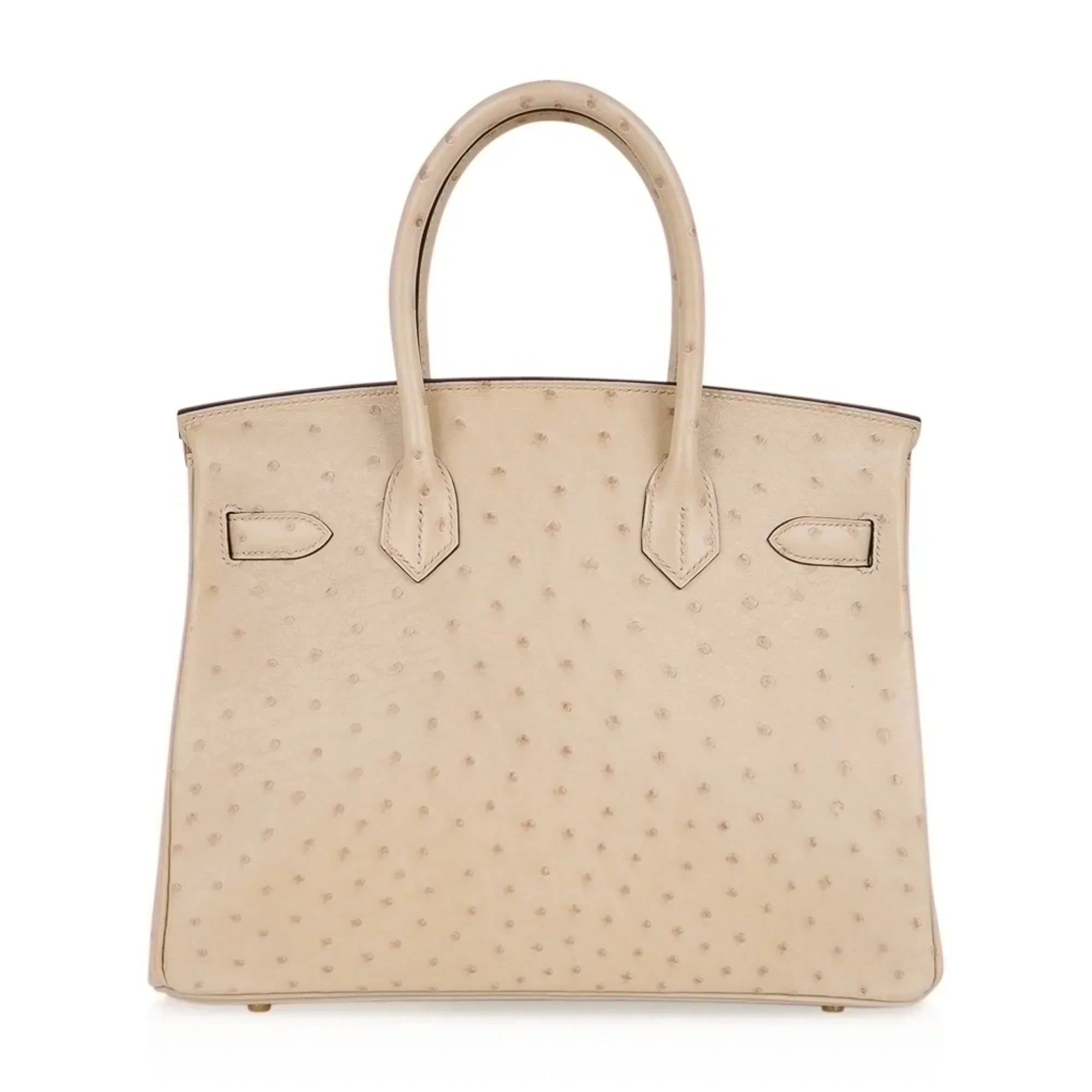 👜Birkin 30 Bag Ostrich Parchemin Gold Hardware New w/Box