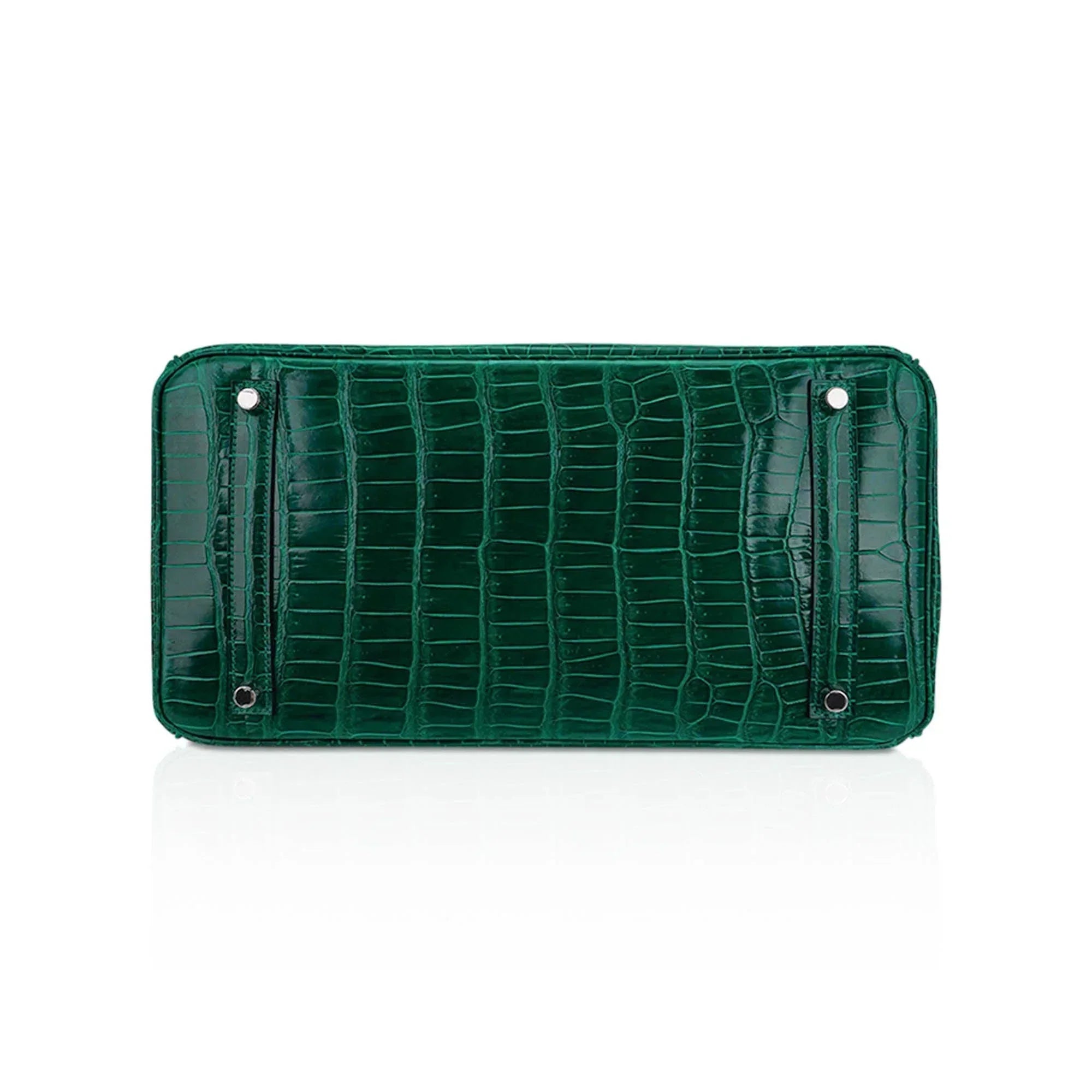 👜Birkin 35 Bag Emerald Porosus Crocodile with Palladium Hardware