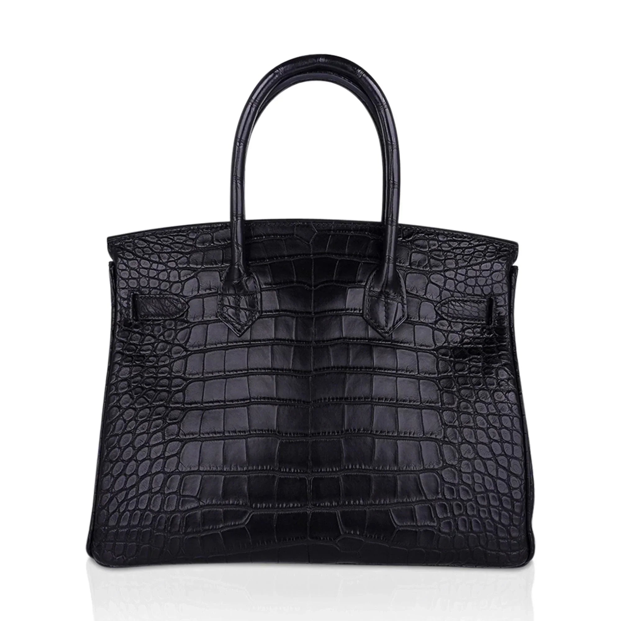 👜Birkin 30 Matte Alligator Black Bag Gold Hardware