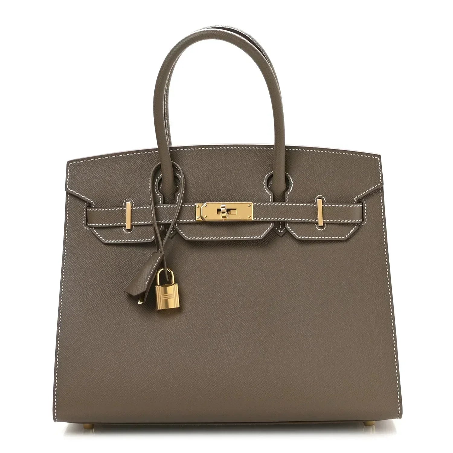 👜Birkin Sellier 30 Etoupe Epsom Quilted Epsom Leather