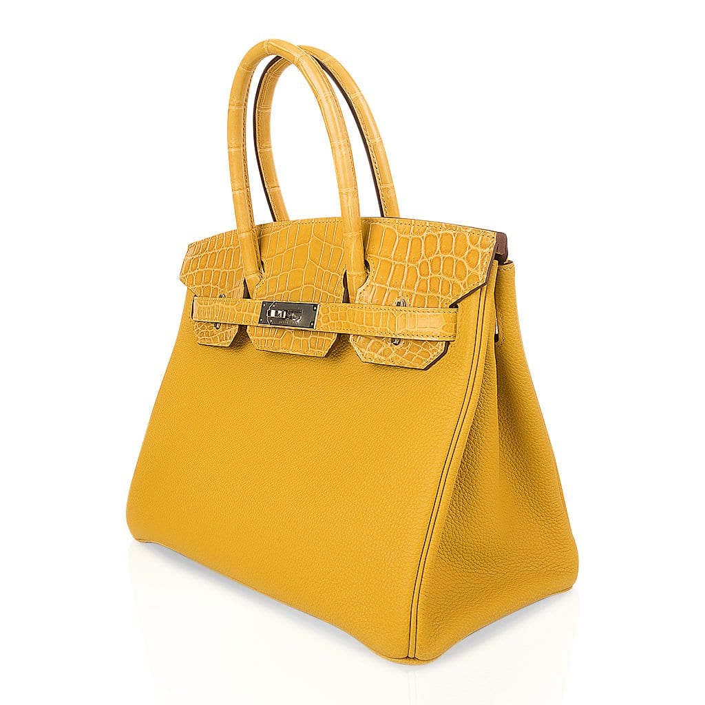 👜Birkin Touch 30 Bag Jaune Ambre Crocodile / Togo Limited Edition