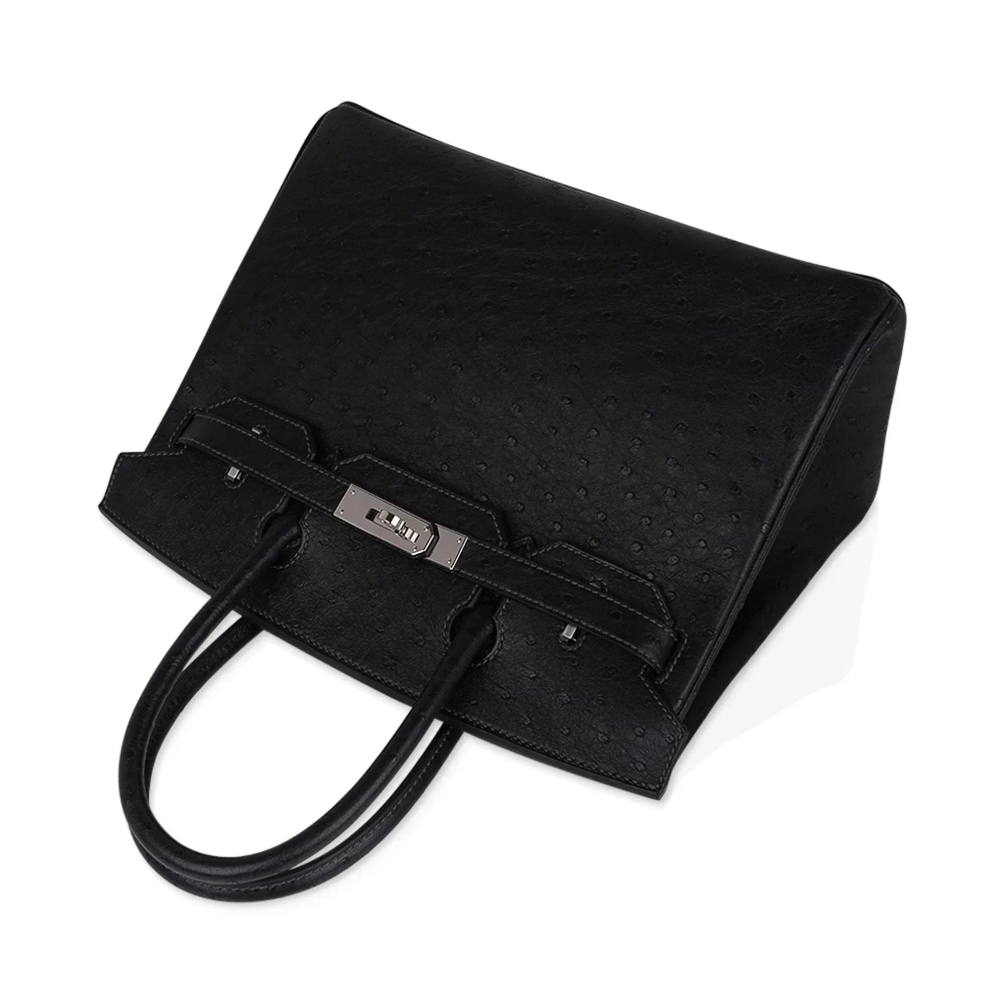 👜Birkin HSS 30 Bag Black (Noir ) Ostrich Palladium Hardware