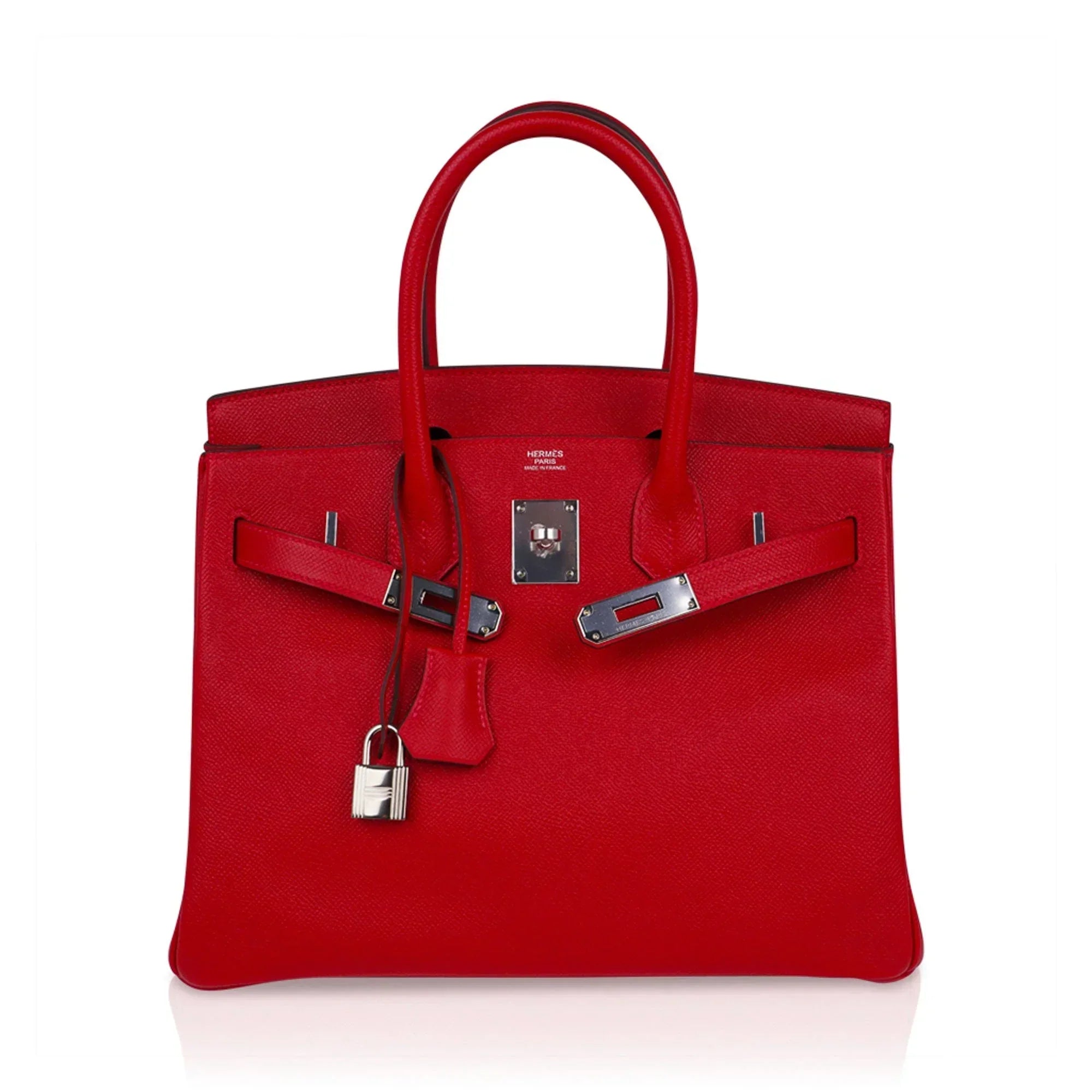 👜Birkin 30 Bag Rouge Casaque Epsom Leather with Palladium Hardware