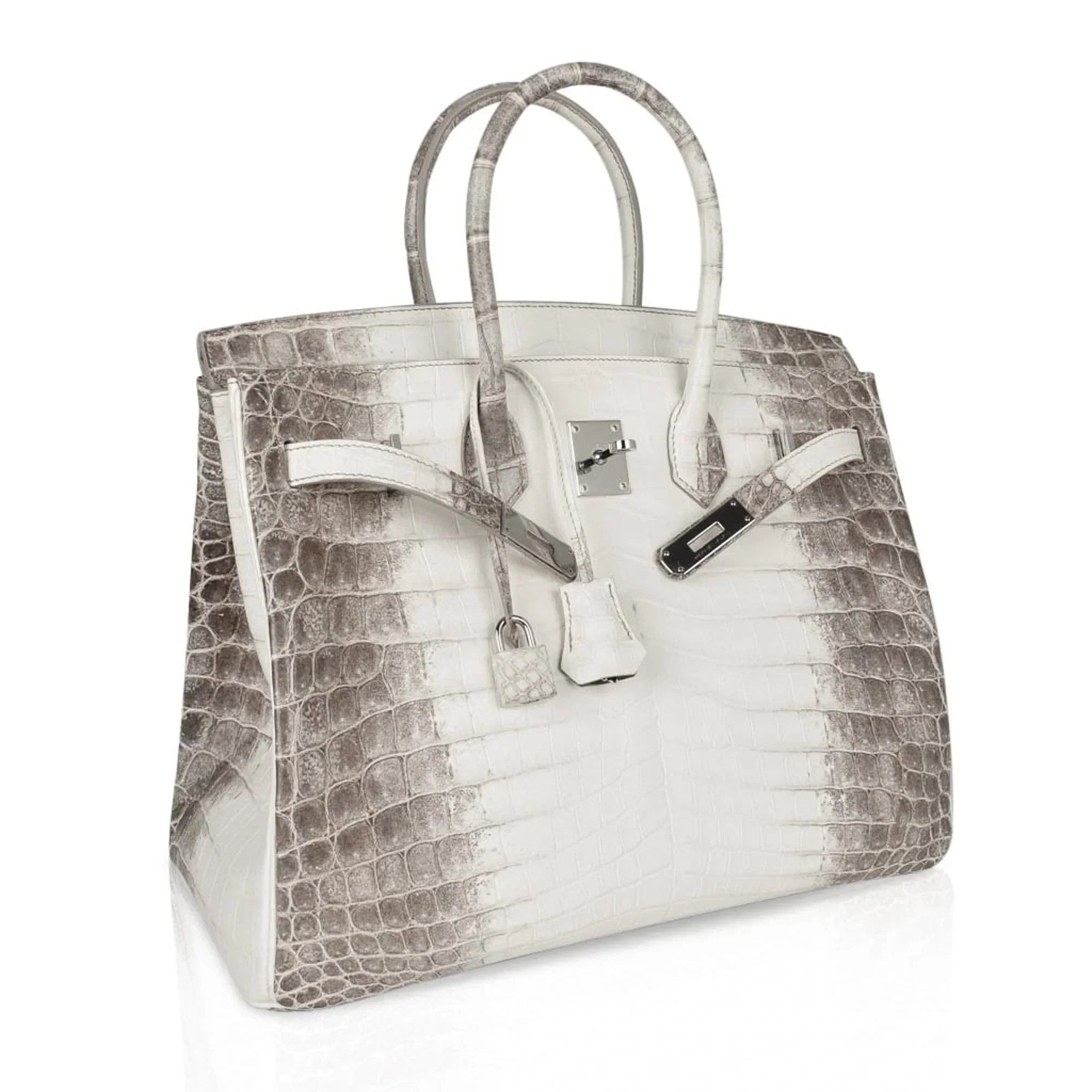 👜Birkin 35 Himalaya Blanc Crocodile Palladium Hardware