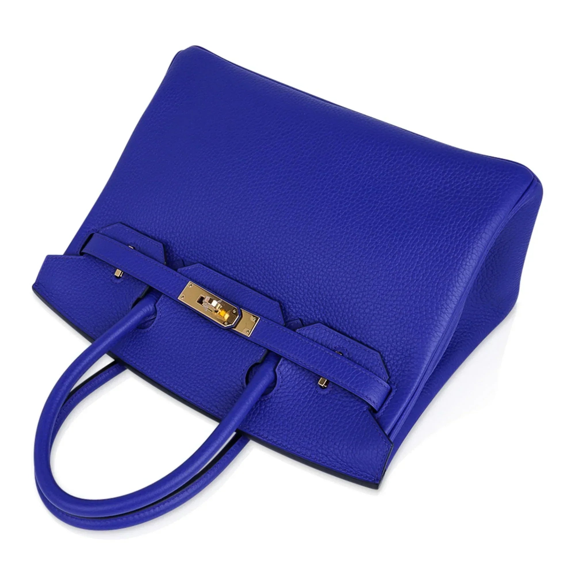 👜Birkin 30 Bag Blue Electric Clemence Gold Hardware
