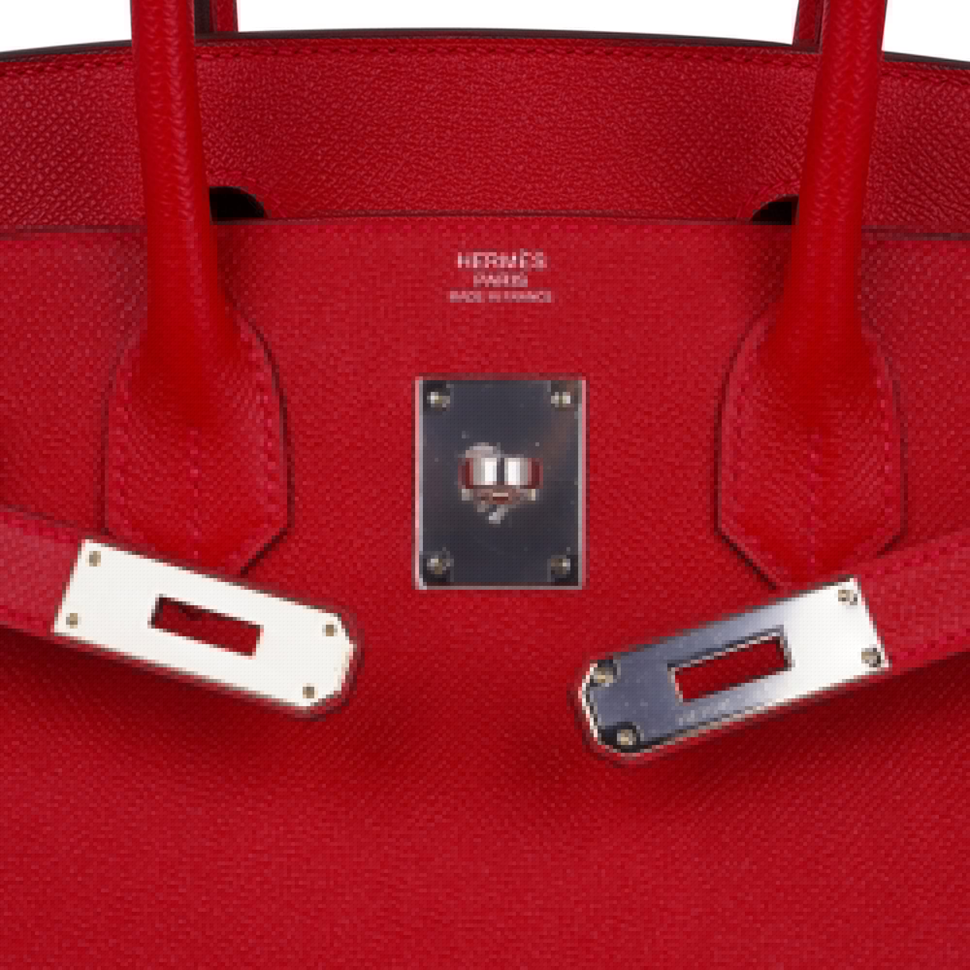 👜Birkin 30 Bag Rouge Casaque Epsom Leather with Palladium Hardware