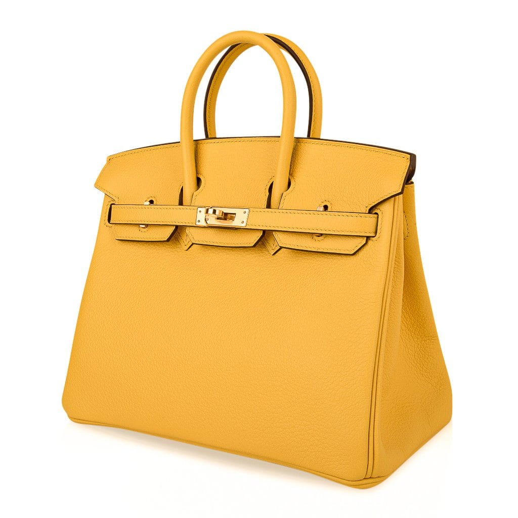 👜Birkin 25 Bag Jaune de Naples Novillo Gold Hardware