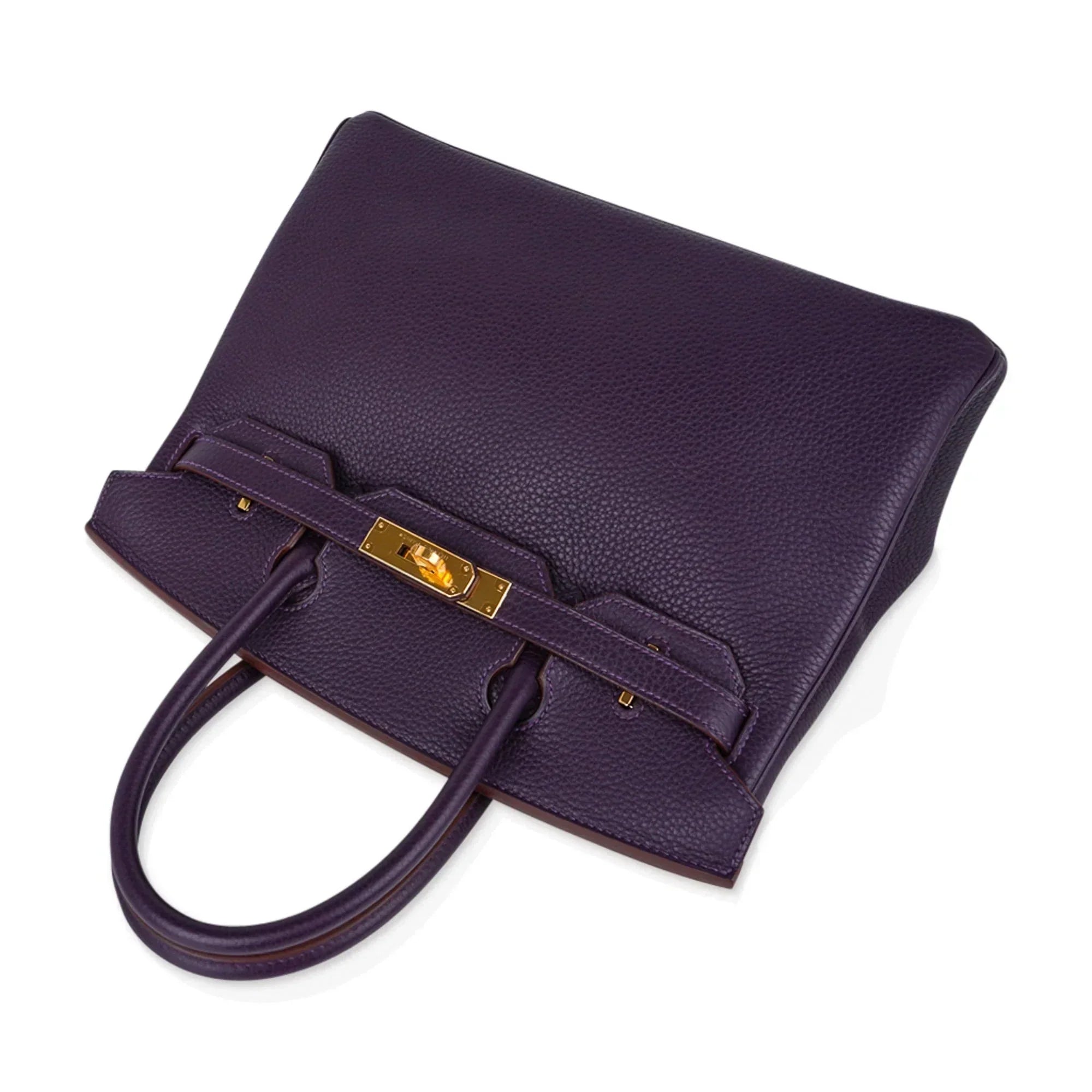 👜Birkin 30 Bag Raisin Rich Original Colour Gold Hardware Togo Leather
