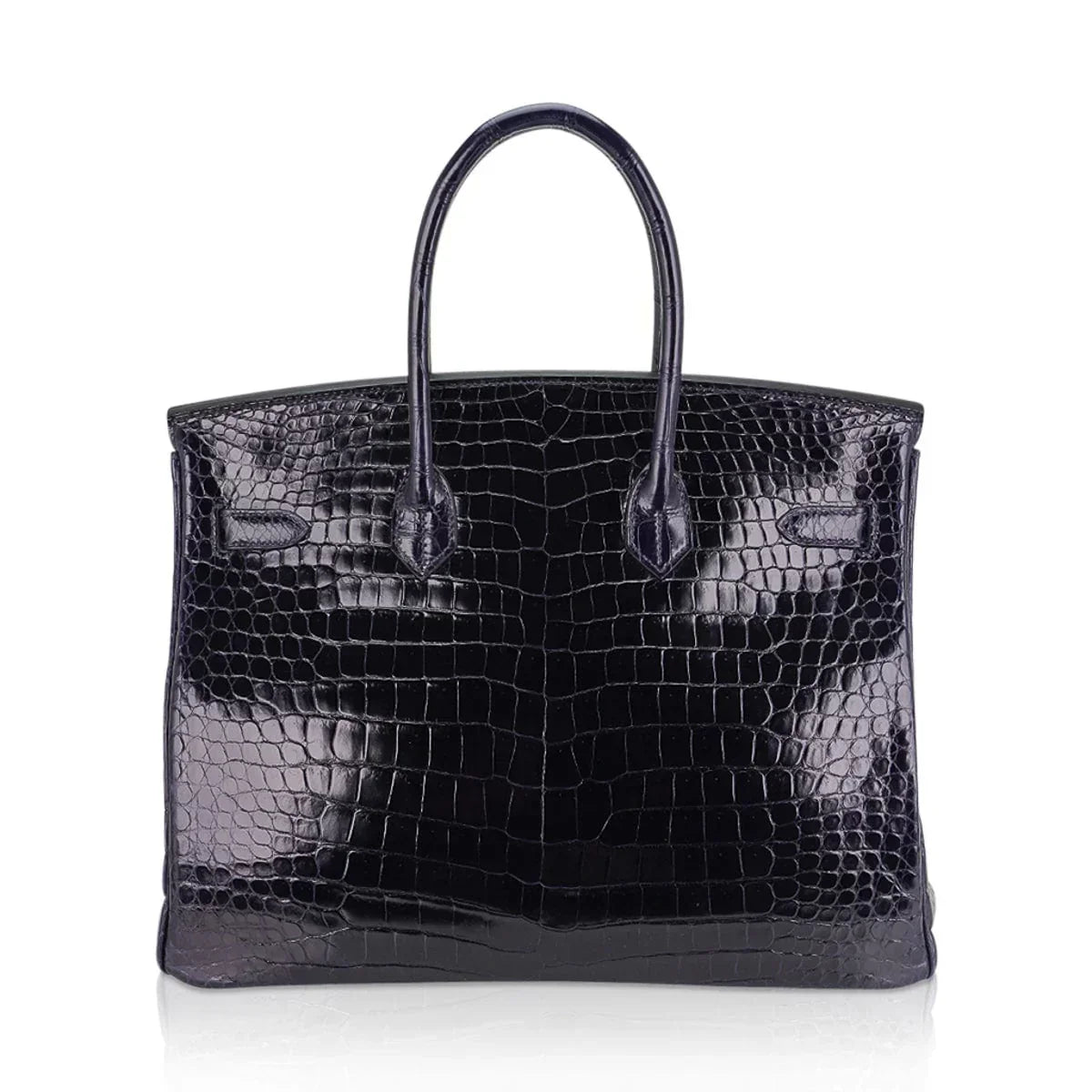 👜Birkin 35 Bag Blue Marine Porosus Crocodile with Palladium Hardware