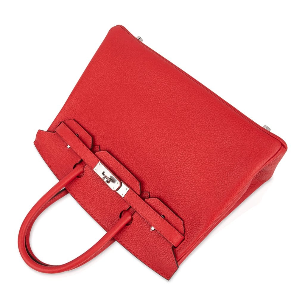 👜Verso Birkin 30 Bag Rouge Tomate & Natural Sable Togo Leather with Palladium Hardwre