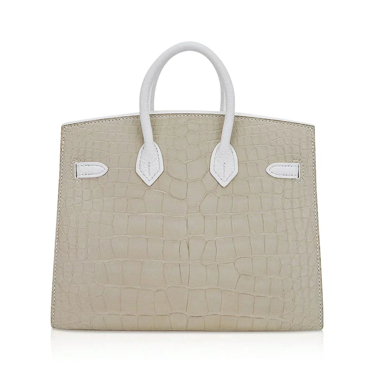👜Limited Edition Birkin 20 Faubourg Sellier Bag Neige (Snow) White Matte Alligator