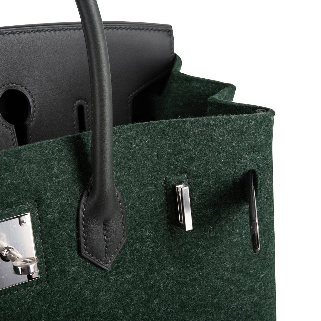 👜Birkin 35 Limited Edition Bi-Color Vert Anglais Feutre Vert Cypress Swift