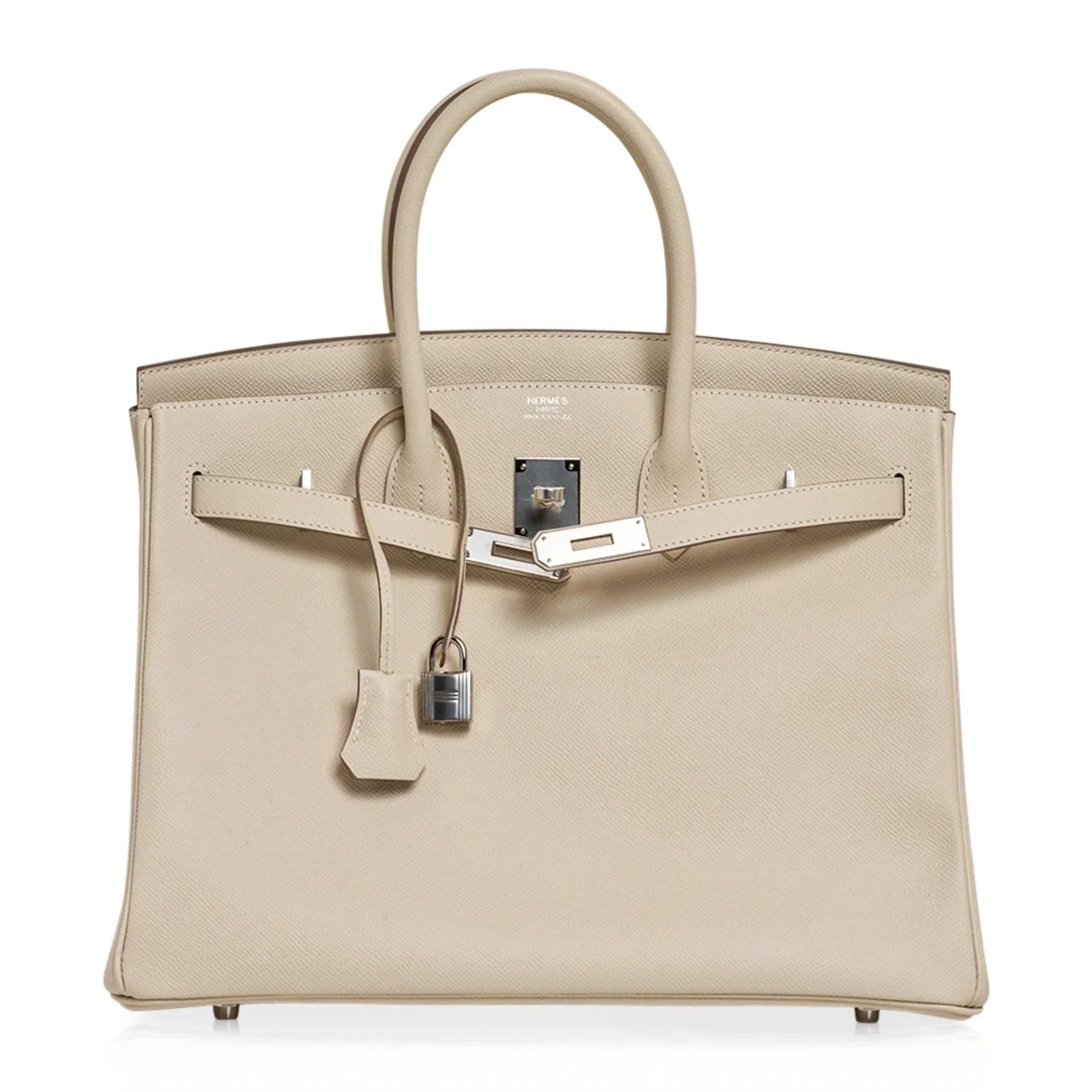 👜Birkin 35 Bag Craie Epsom Palladium Hardware