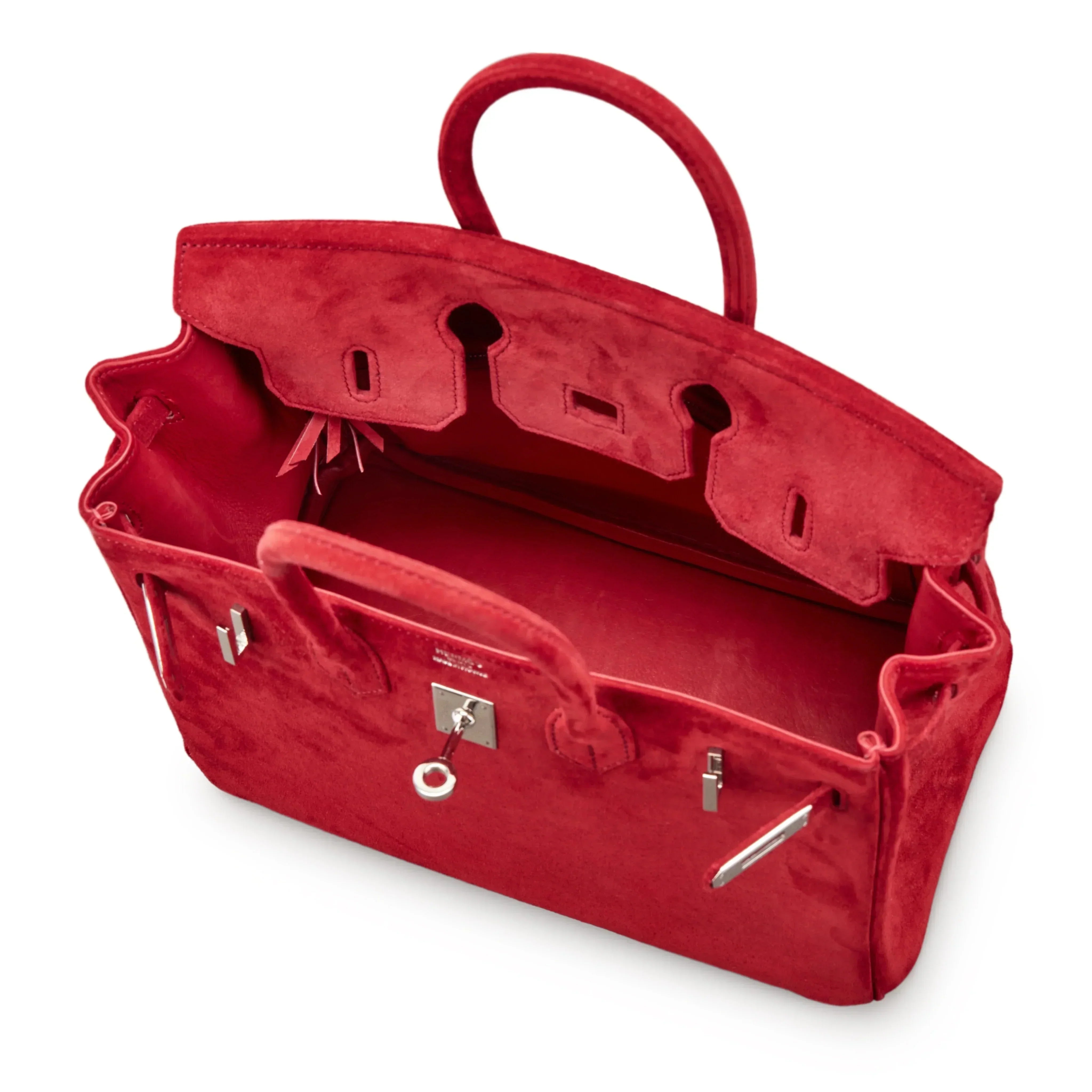 👜Birkin 25 Palladium Hardware Rouge Vif Doblis