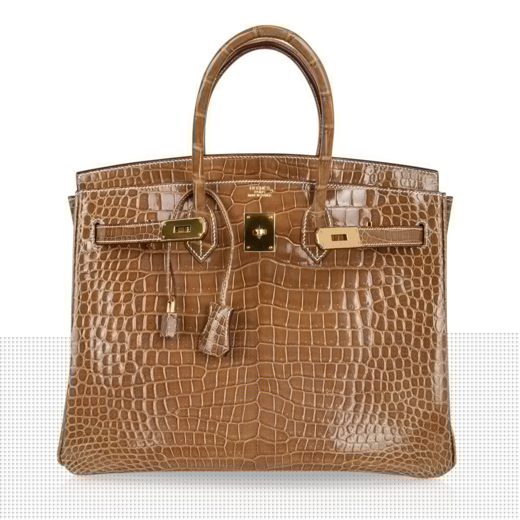 👜Birkin 35 Bag Ficelle Porosus Crocodile Gold Hardware