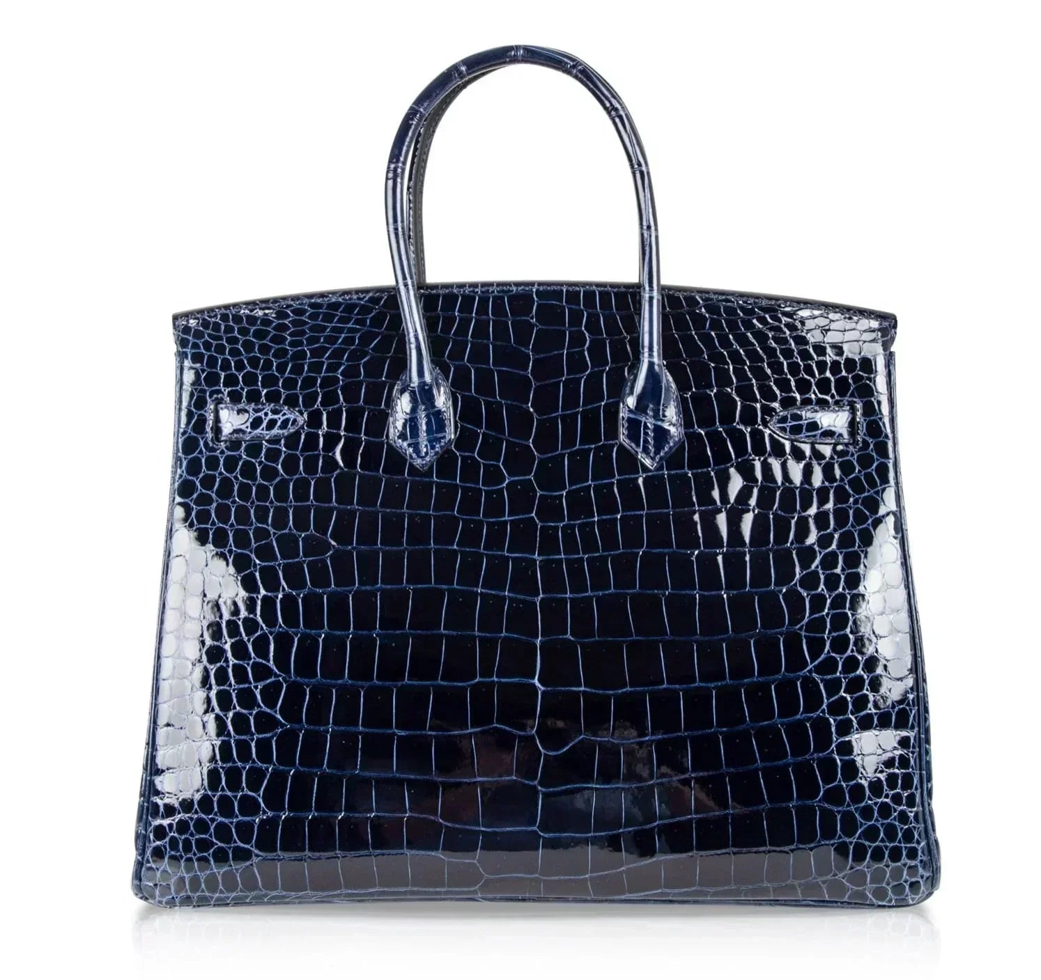 👜Birkin 35 Bag Blue Sapphire Porosus Crocodile Gold Hardware New